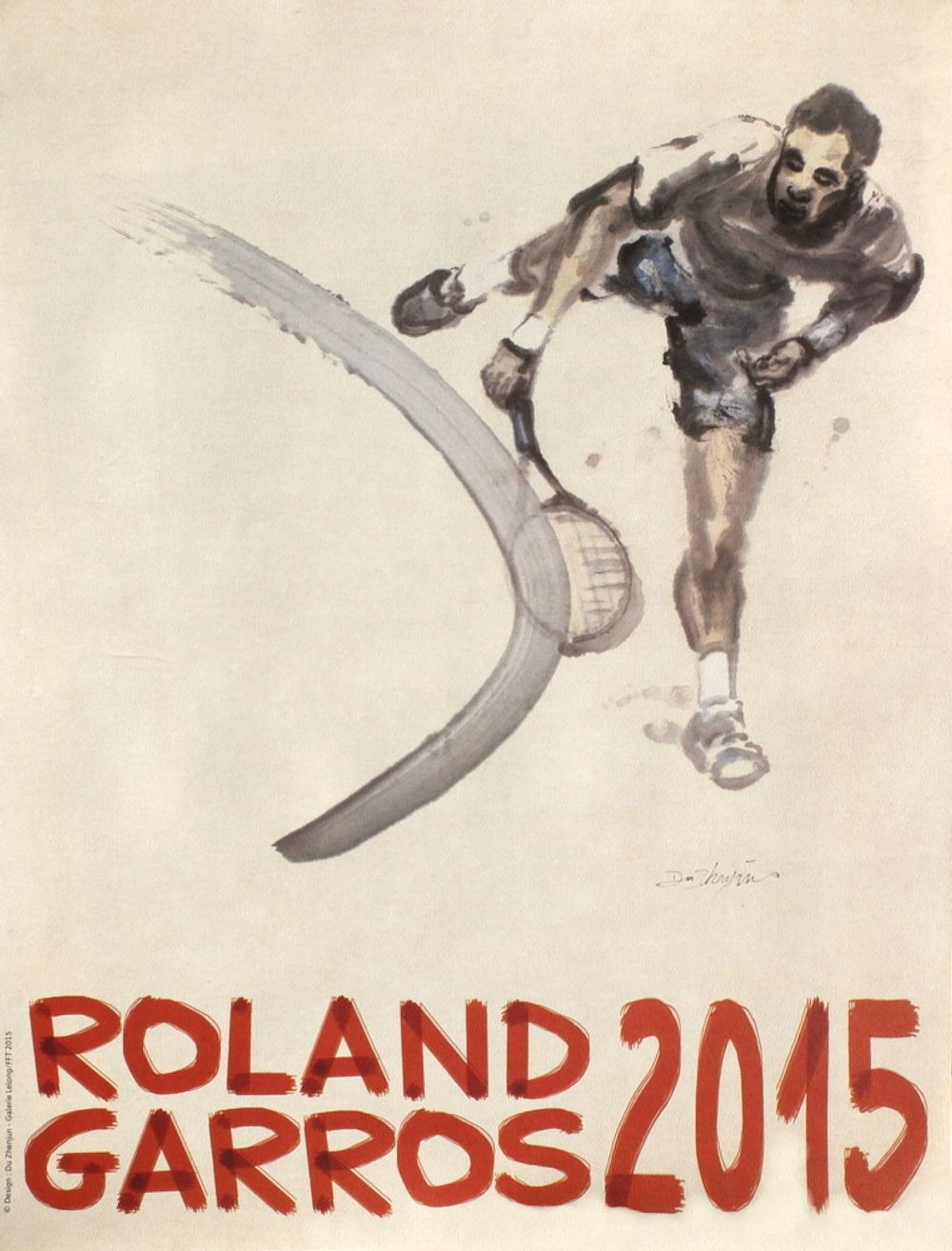 Roland Garros French Open 2015 Poster, Du Zhenjun, Modern French Art, Lthograph, Tenns Poster Roland Garros French Open 2015 Poster, Du Zhenjun, Modern French Art, Lthograph, Tenns Poster