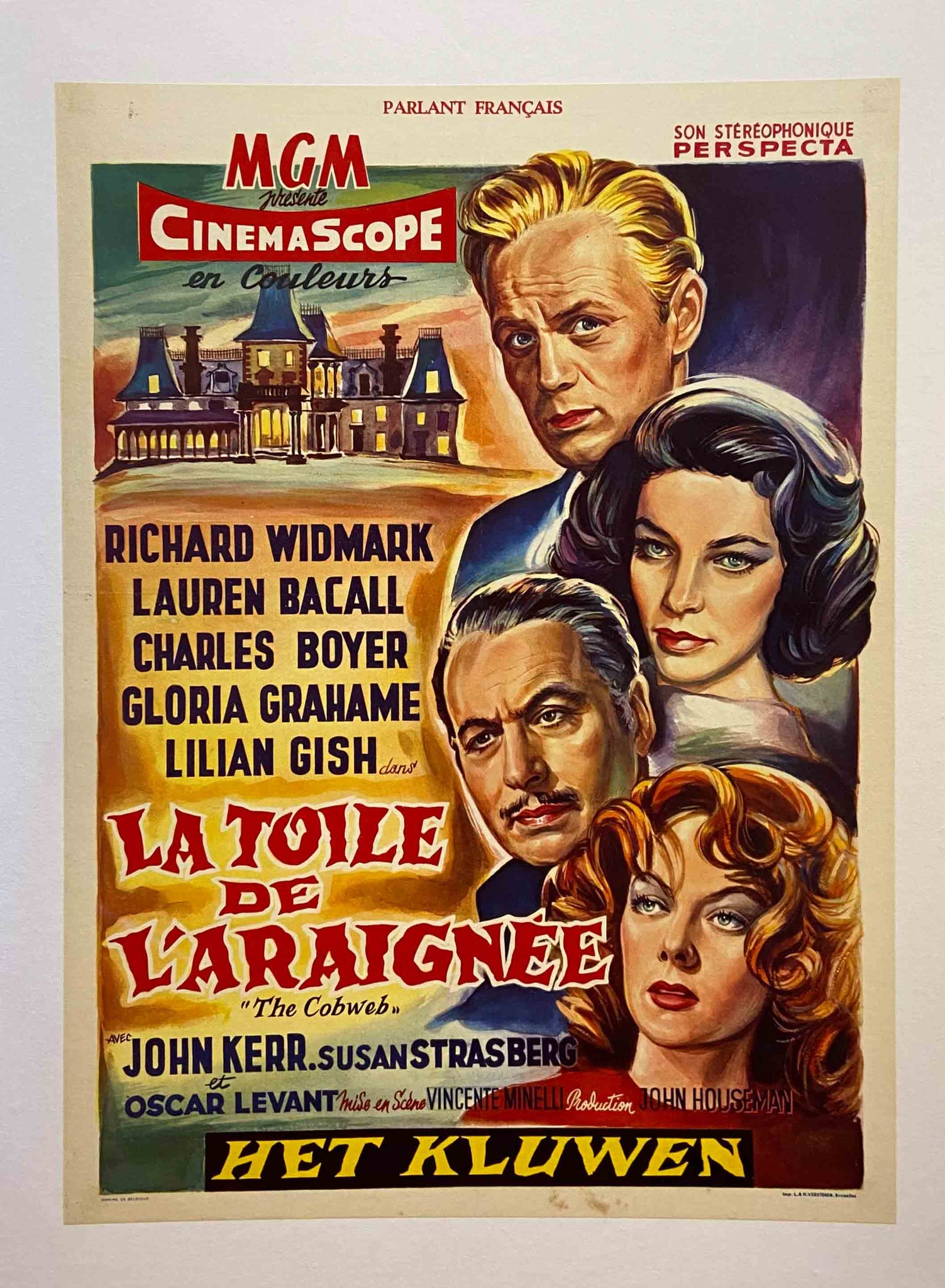 Affiche Ressortie Cinéma la toile de l'araignée Film de Vincente Minnelli, 1958