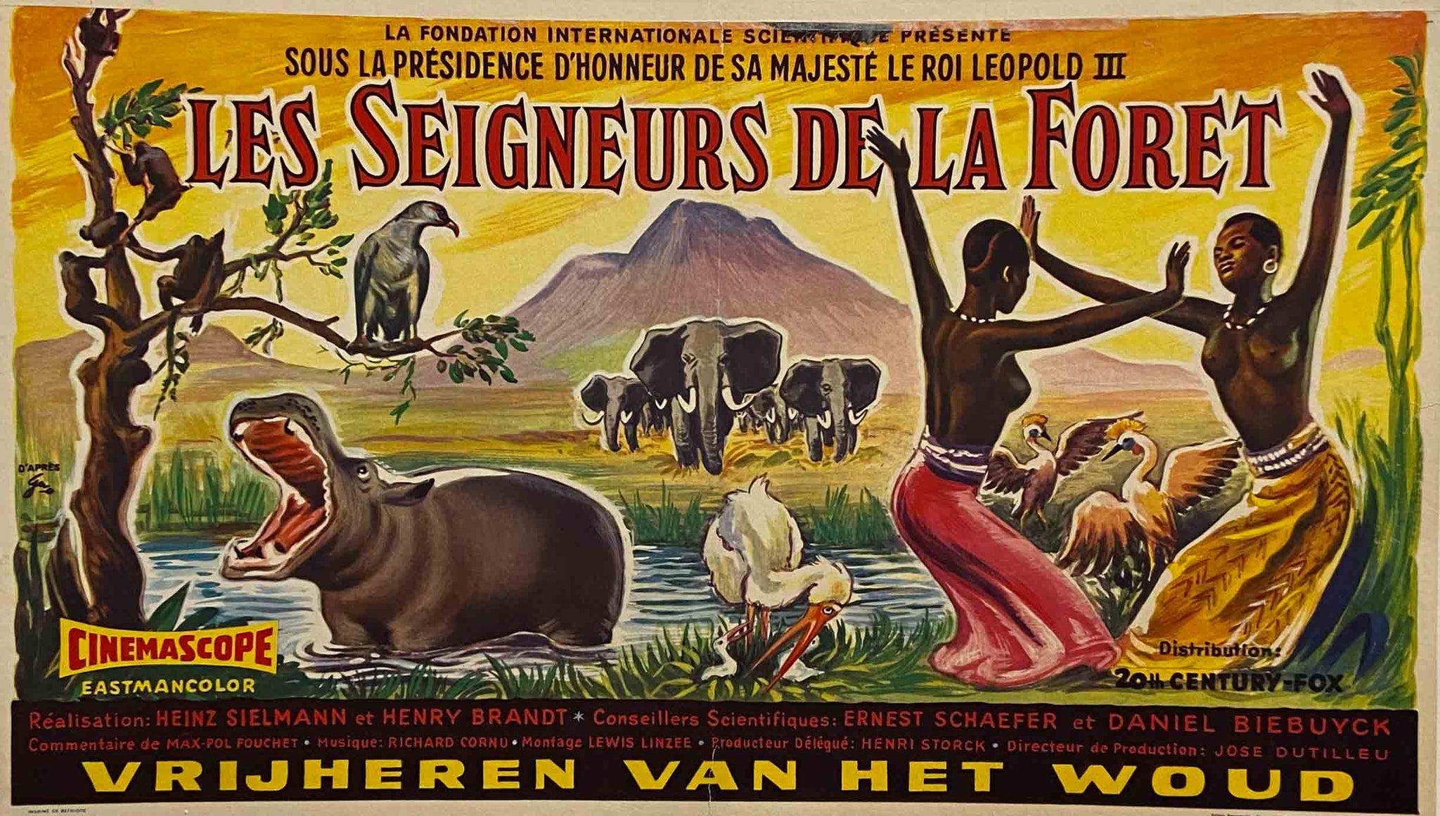 Affiche Cinéma Les seigneurs de la foret  Film de Heinz Sielmann 1959