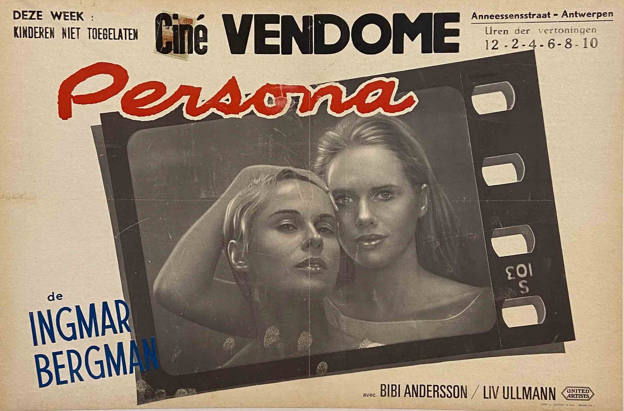 Affiche Cinéma Persona Film de  Ingmar Bergman, 1966