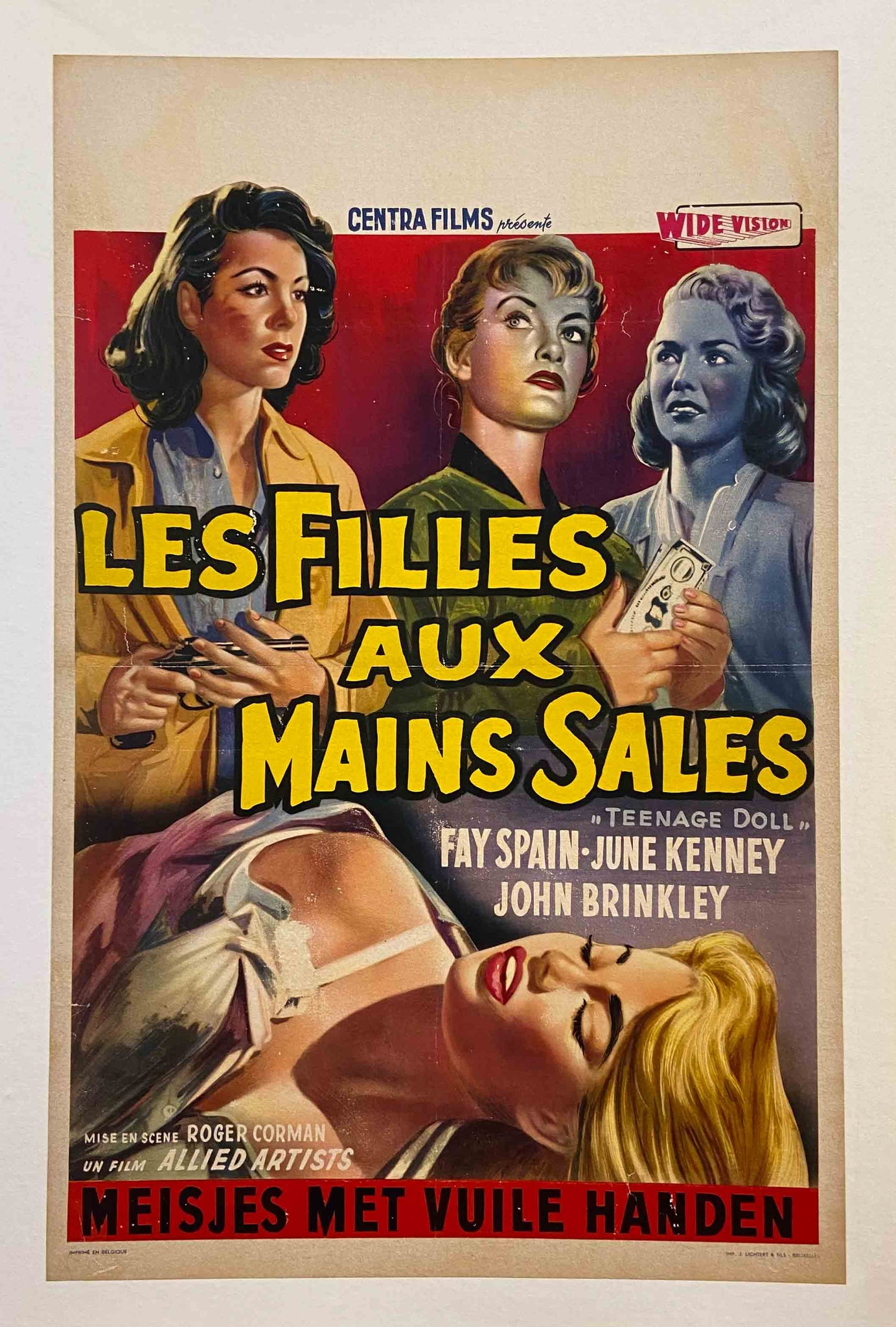 Affiche Cinéma les filles aux mains sales Film de Roger Corman, 1957