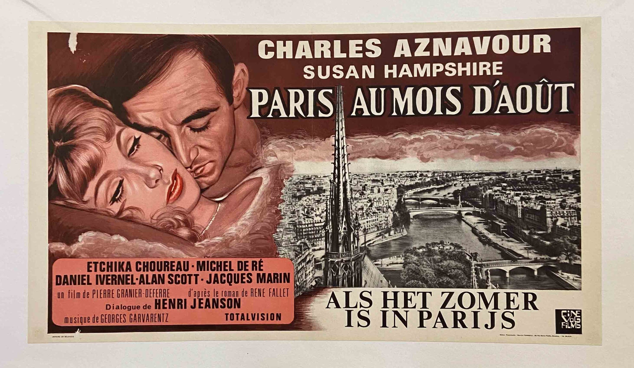 Affiche Cinéma Paris au mois d'Août Film de Pierre Granier-Deferre, 1966