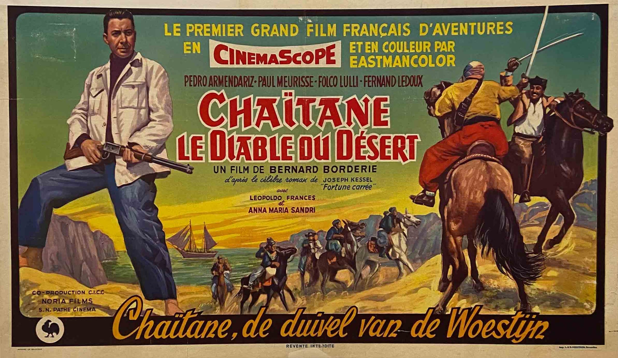 Affiche Cinéma Chaïtane le Diable du Désert Film de Youssef Chahine, 1954