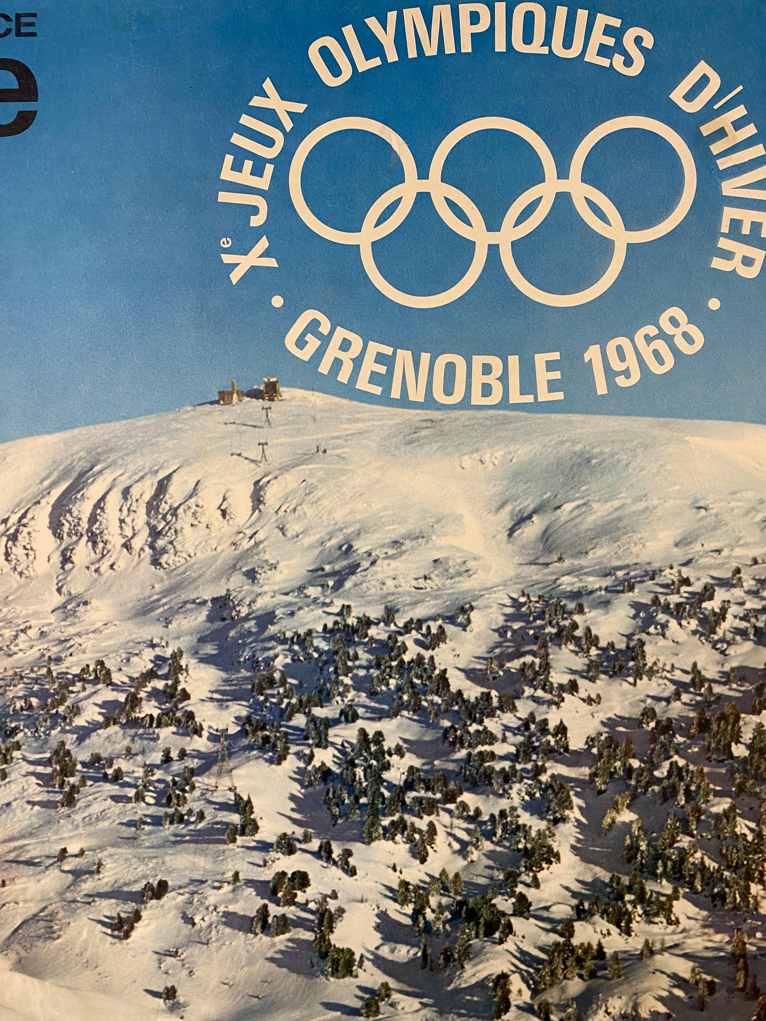 Affiche Originale Jeux Olympiques de Grenoble  - Alain Perceval 1968