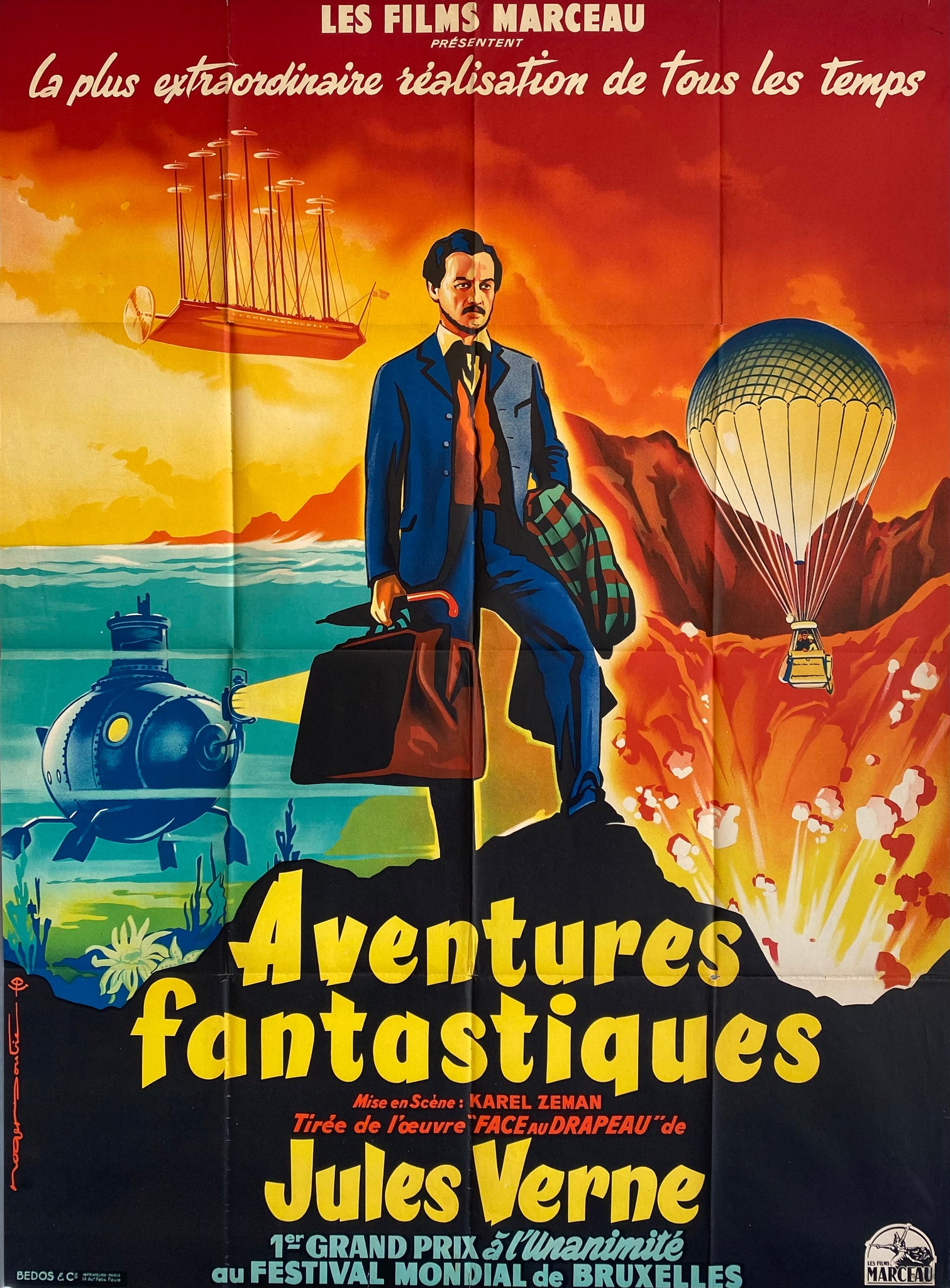 Affiche Cinéma Aventures Fantastiques de 1958.
