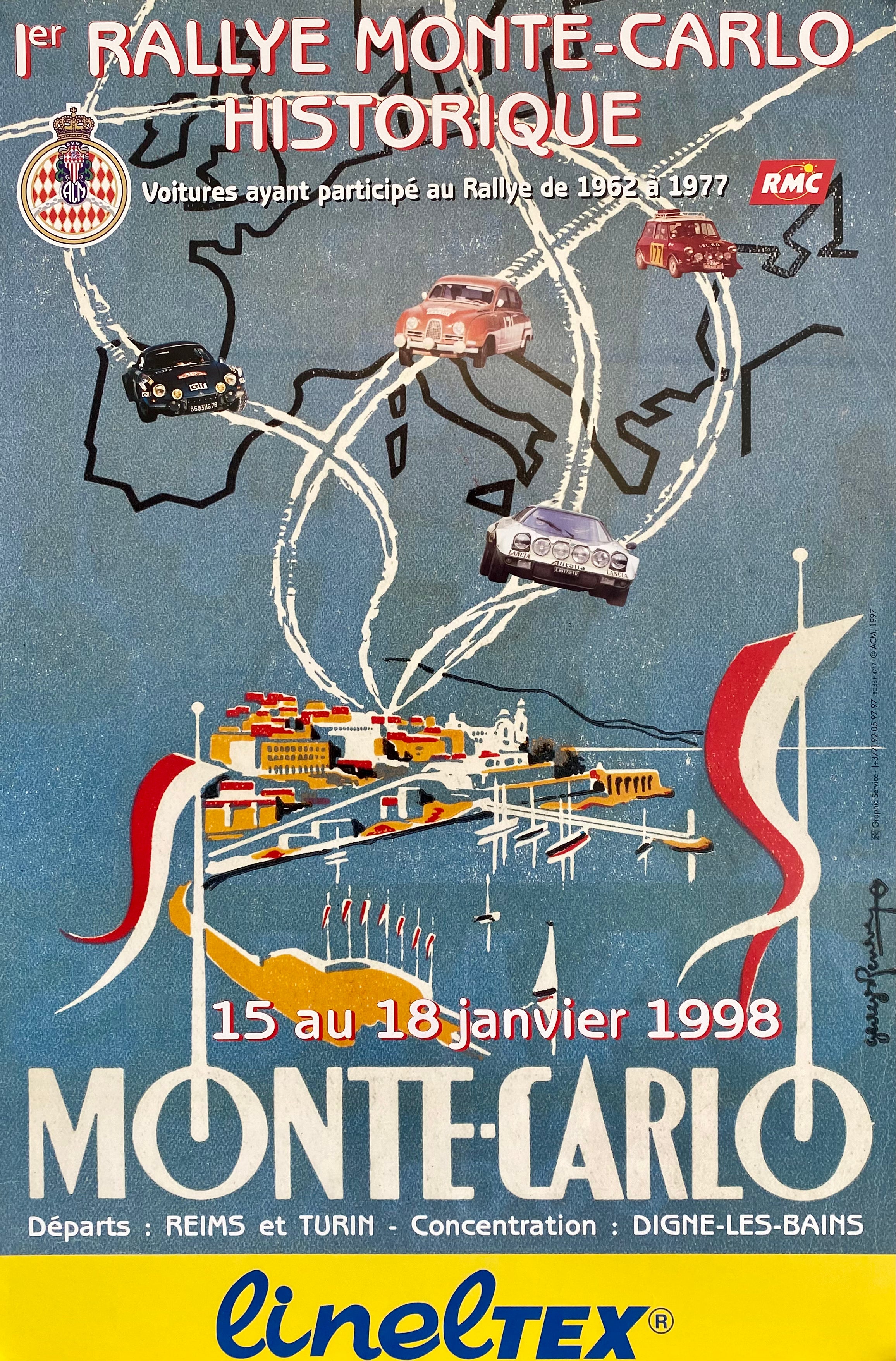 AFFICHE OFFICIELLE NUMÉROTÉE 1er Grand Prix Historique de Monaco 1997