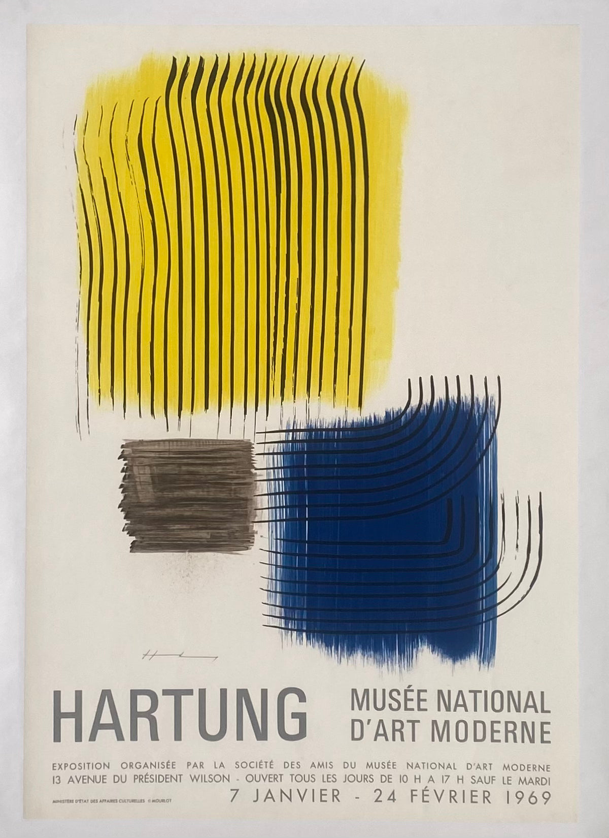 Affiche Musée National d'art moderne par Hartung, 1969