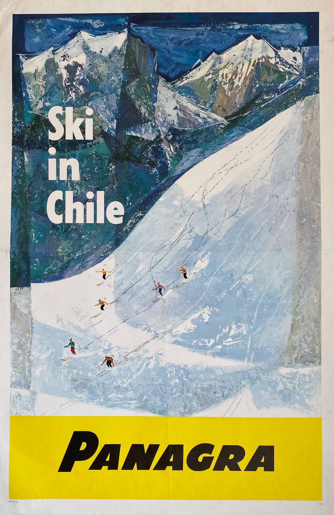Affiche Panagra Ski in Chile  1959