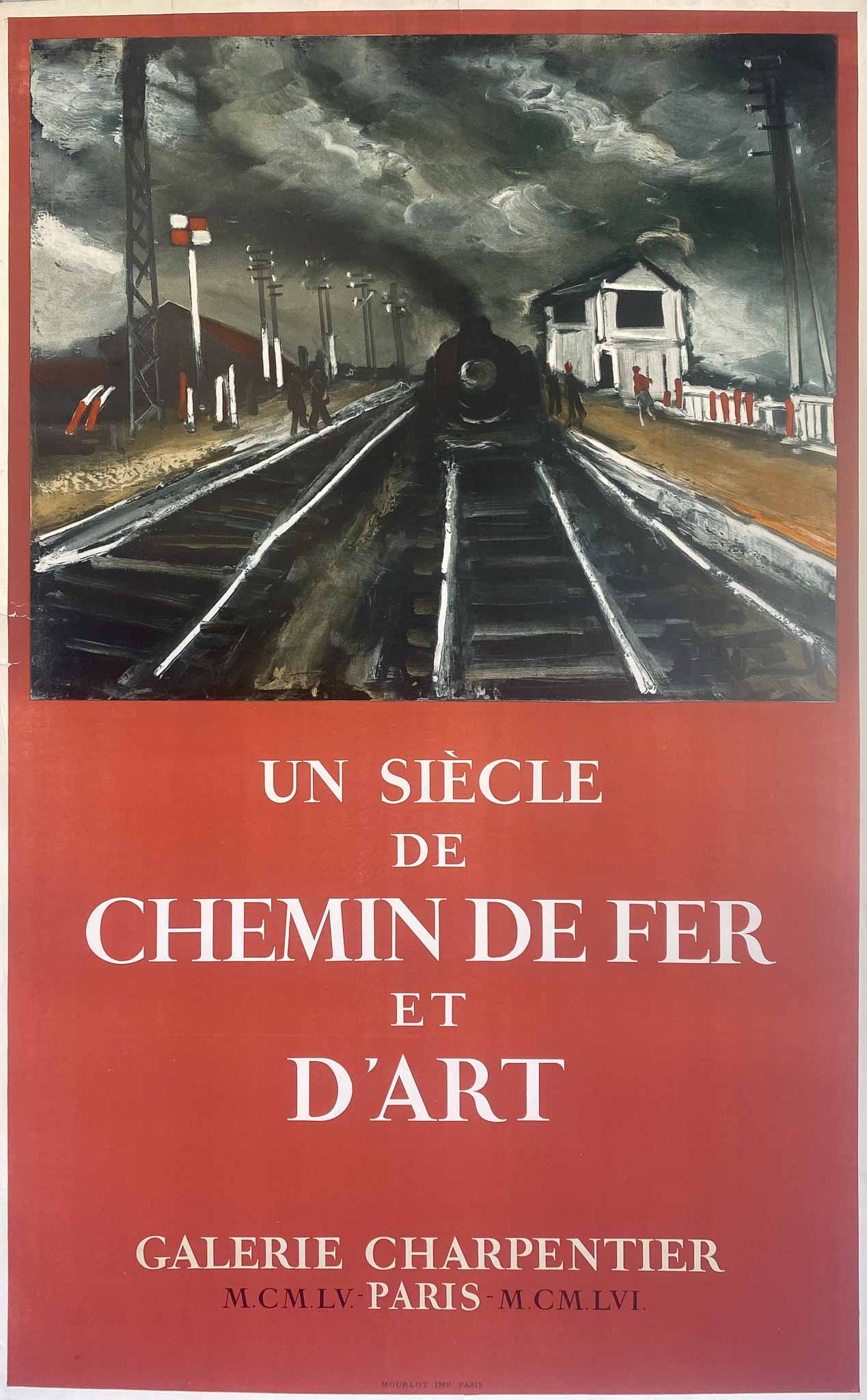 Affiche Un Siècle de Chemin de Fer et d'Art Galerie Charpentier par Vlaminck Maurice De, 1956