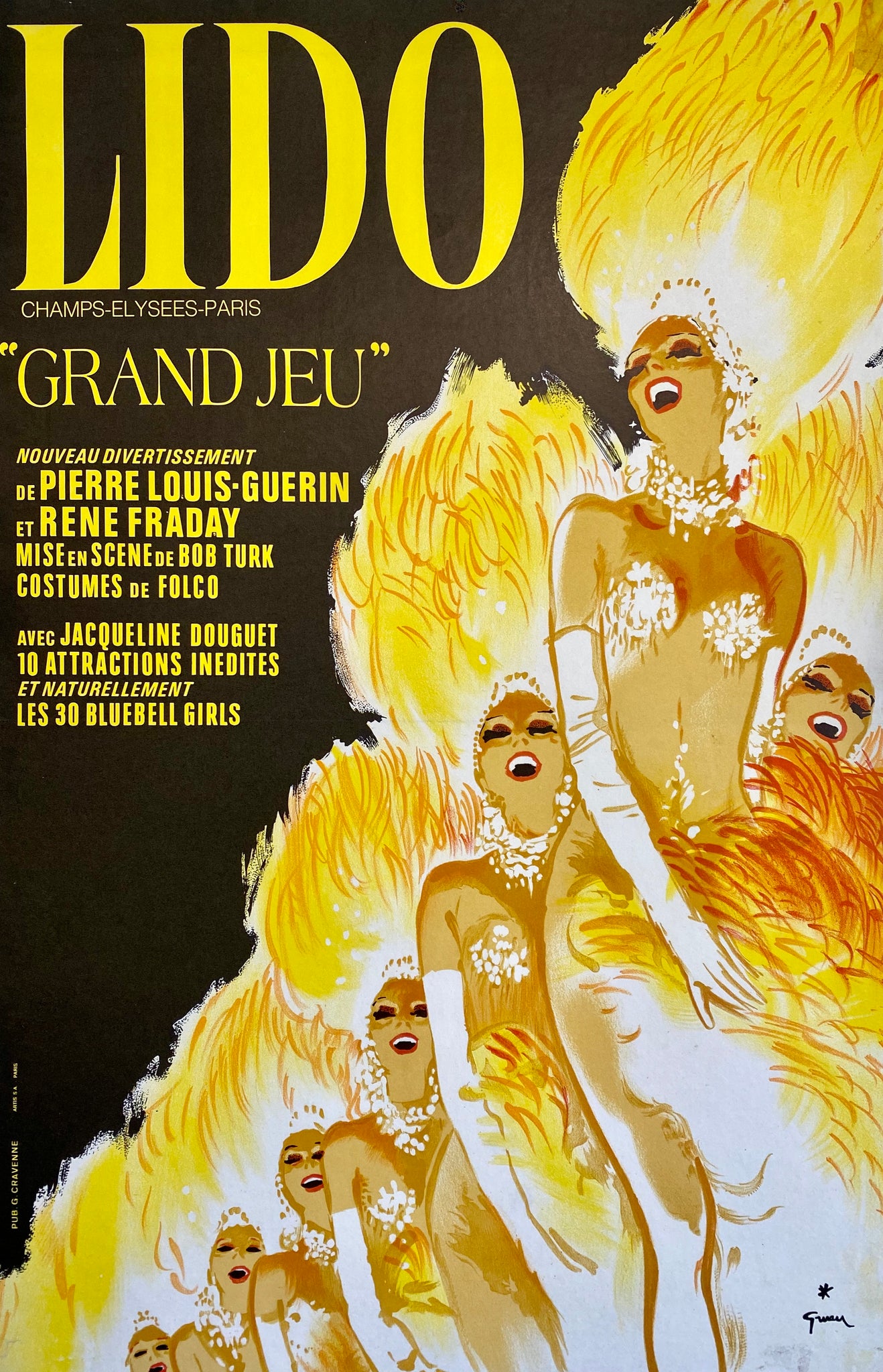 Affiche originale Lido revus Grand Jeu - René Gruau 1973