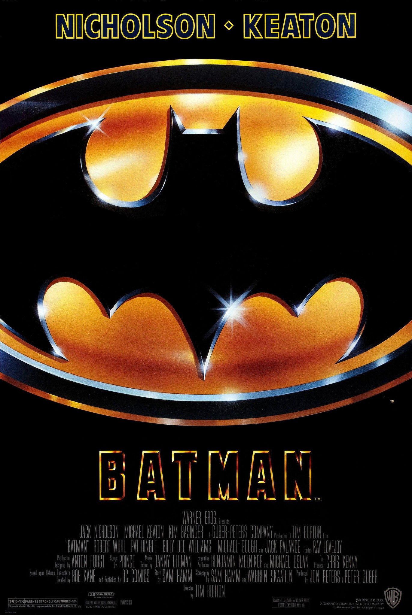 Affiche cinéma originale Batman de Tim Burton avec Jack Nicholson, 1989