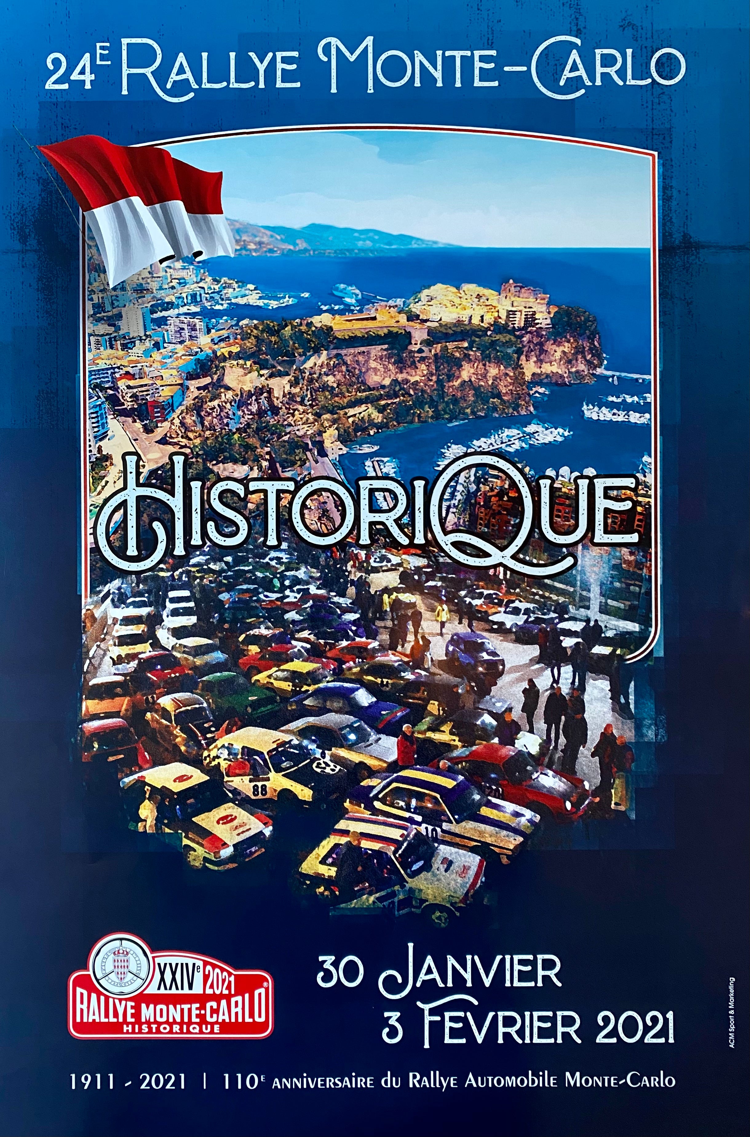 AFFICHE ORIGINALE 23ème RALLYE historique MONTE CARLO 2020