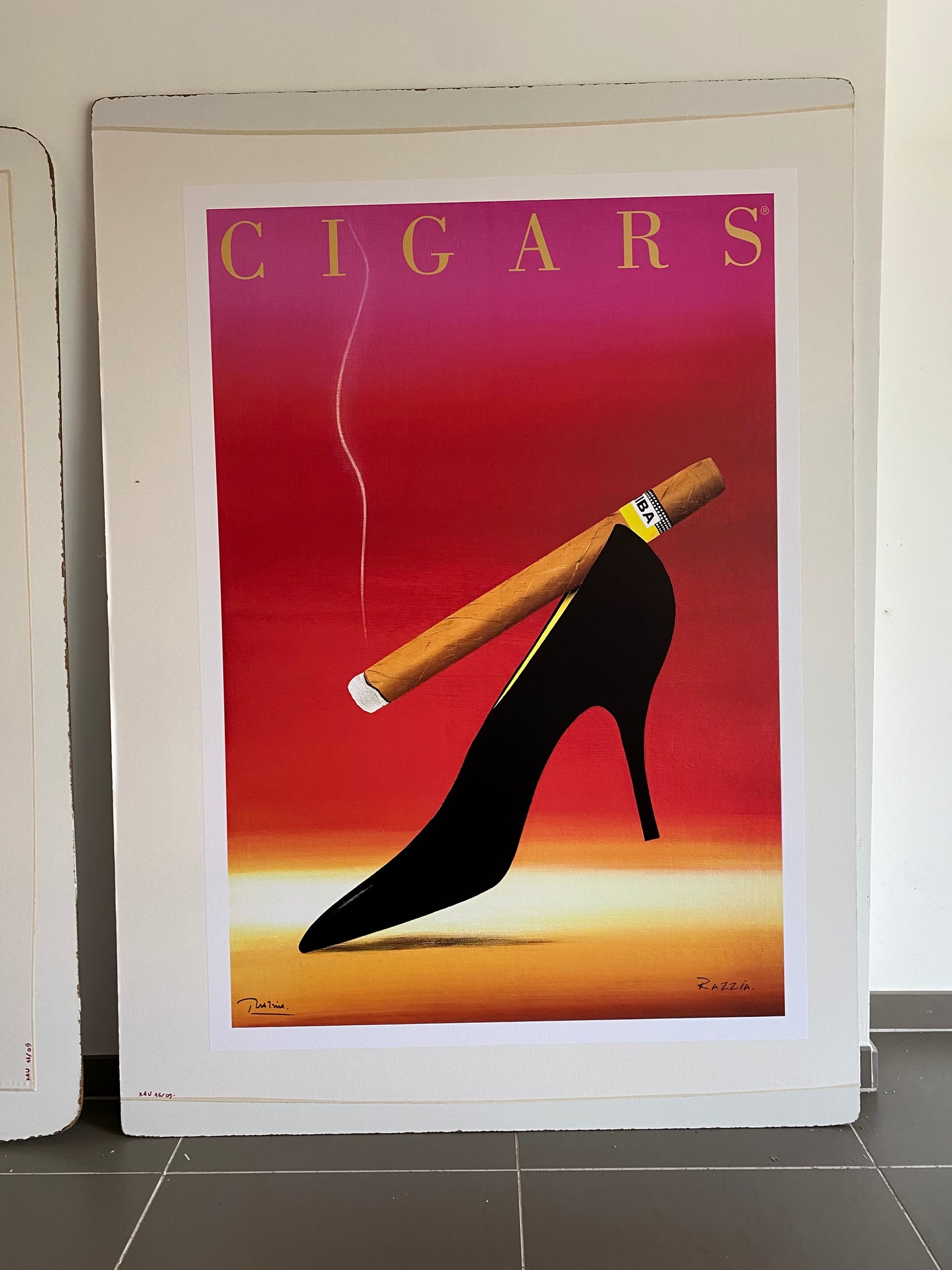 Affiche Vintage ancienne Cigars  par Razzia - Gerard Courbouleix, 1994