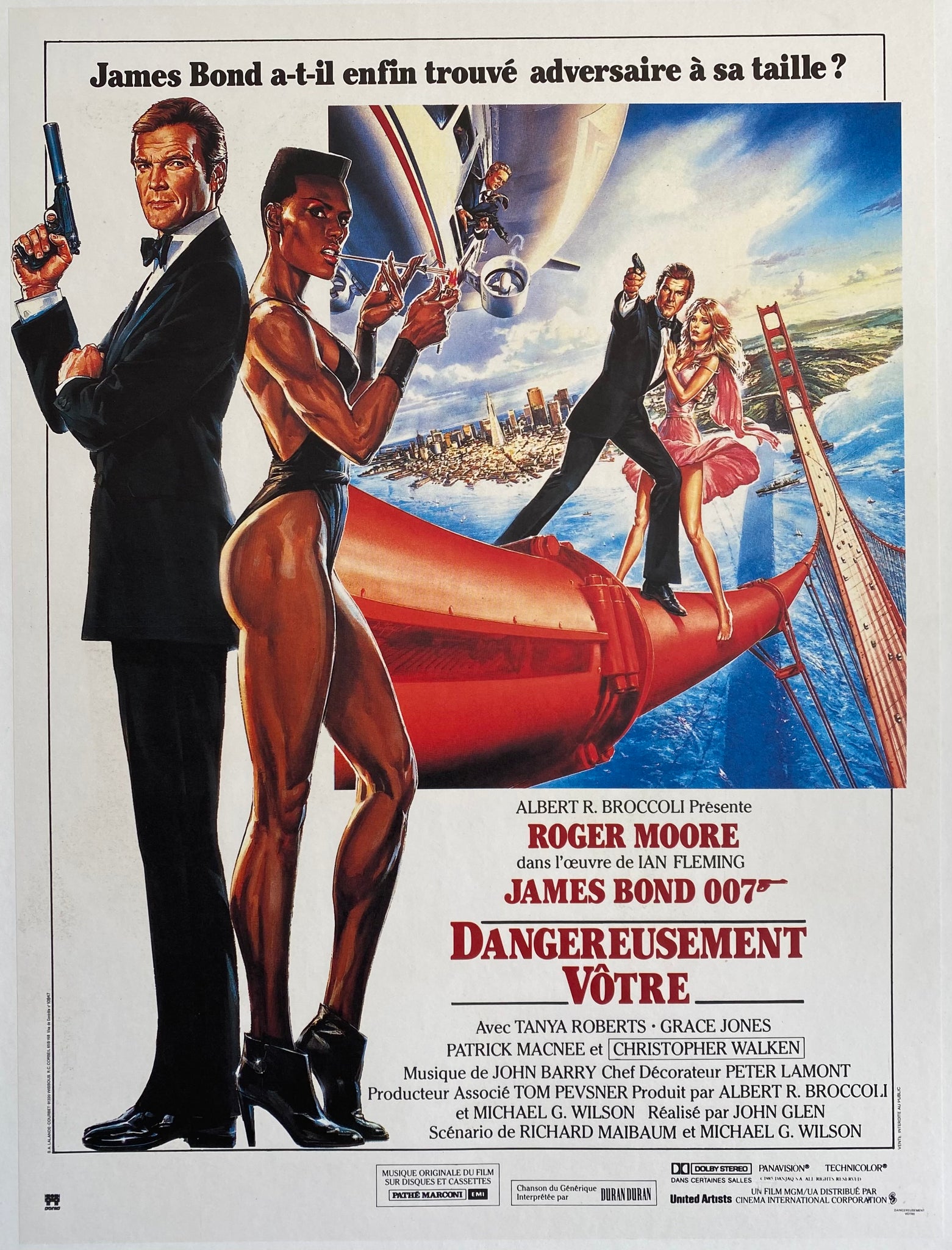 Affiche Cinéma originale James Bond  Dangereusement Vôtre de 1985