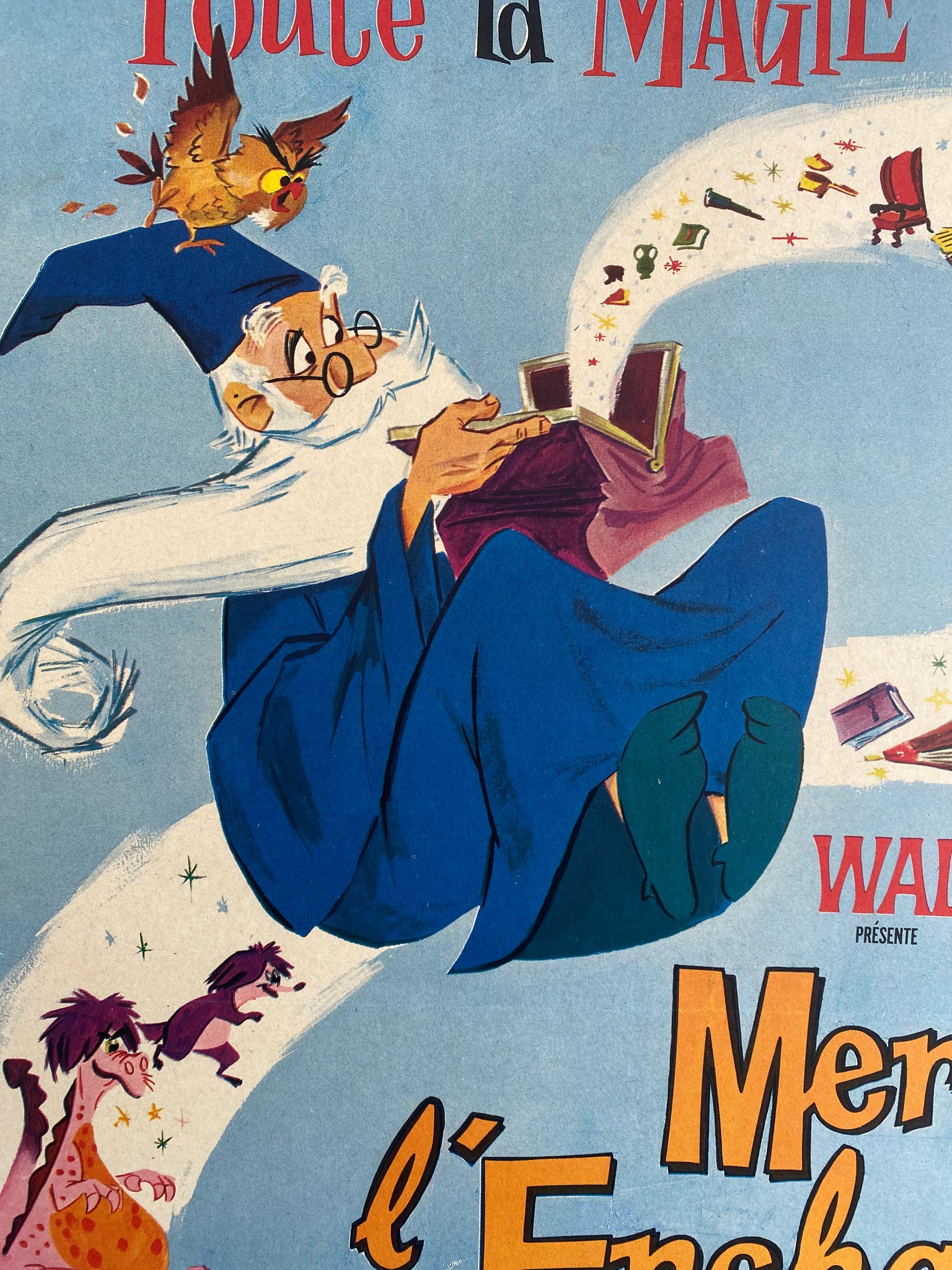 Affiche Cinéma Merlin l'Enchanteur de 1963. 