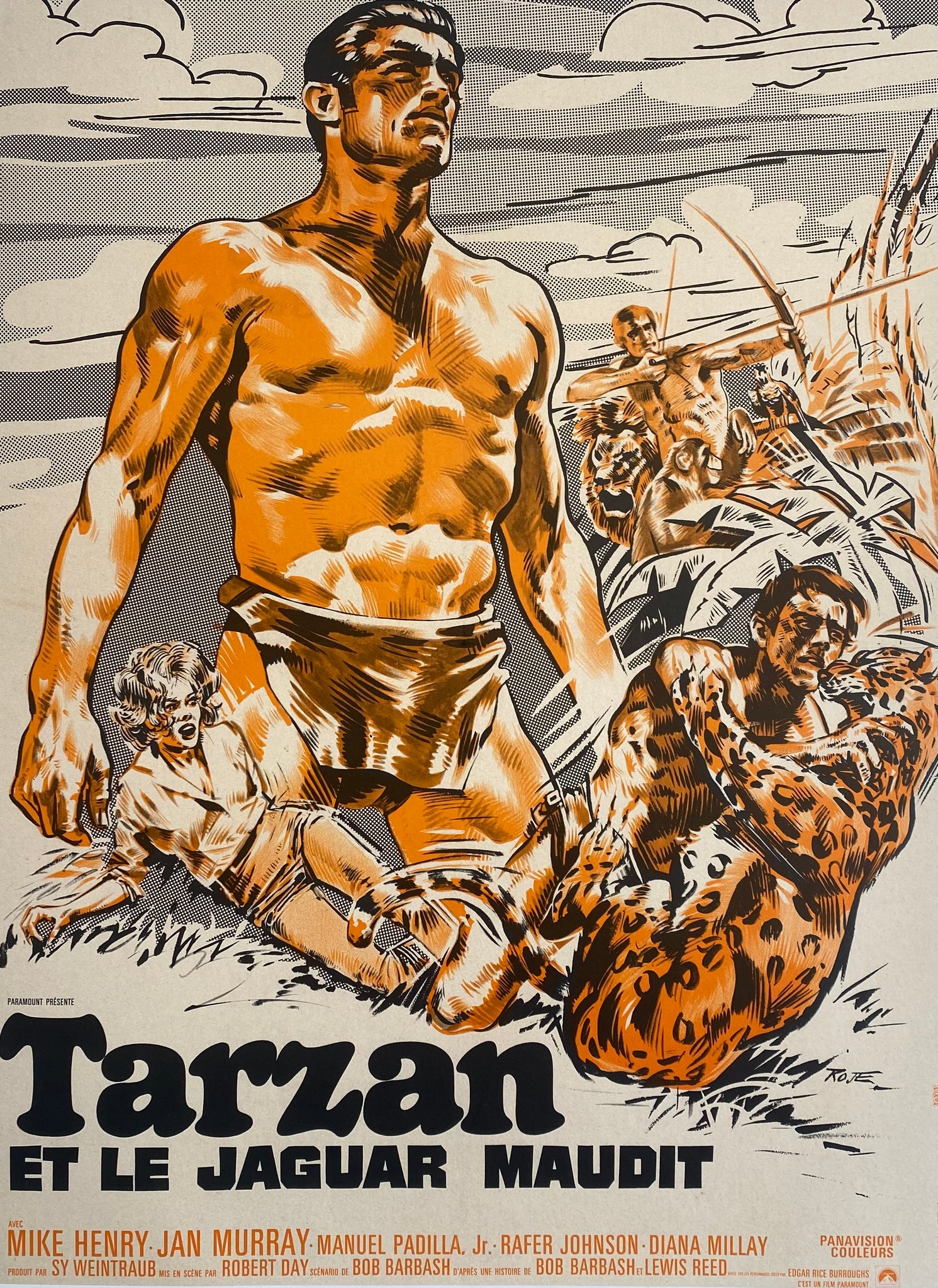 Affiche Cinéma Tarzan et le Jaguar Maudit de 1967.