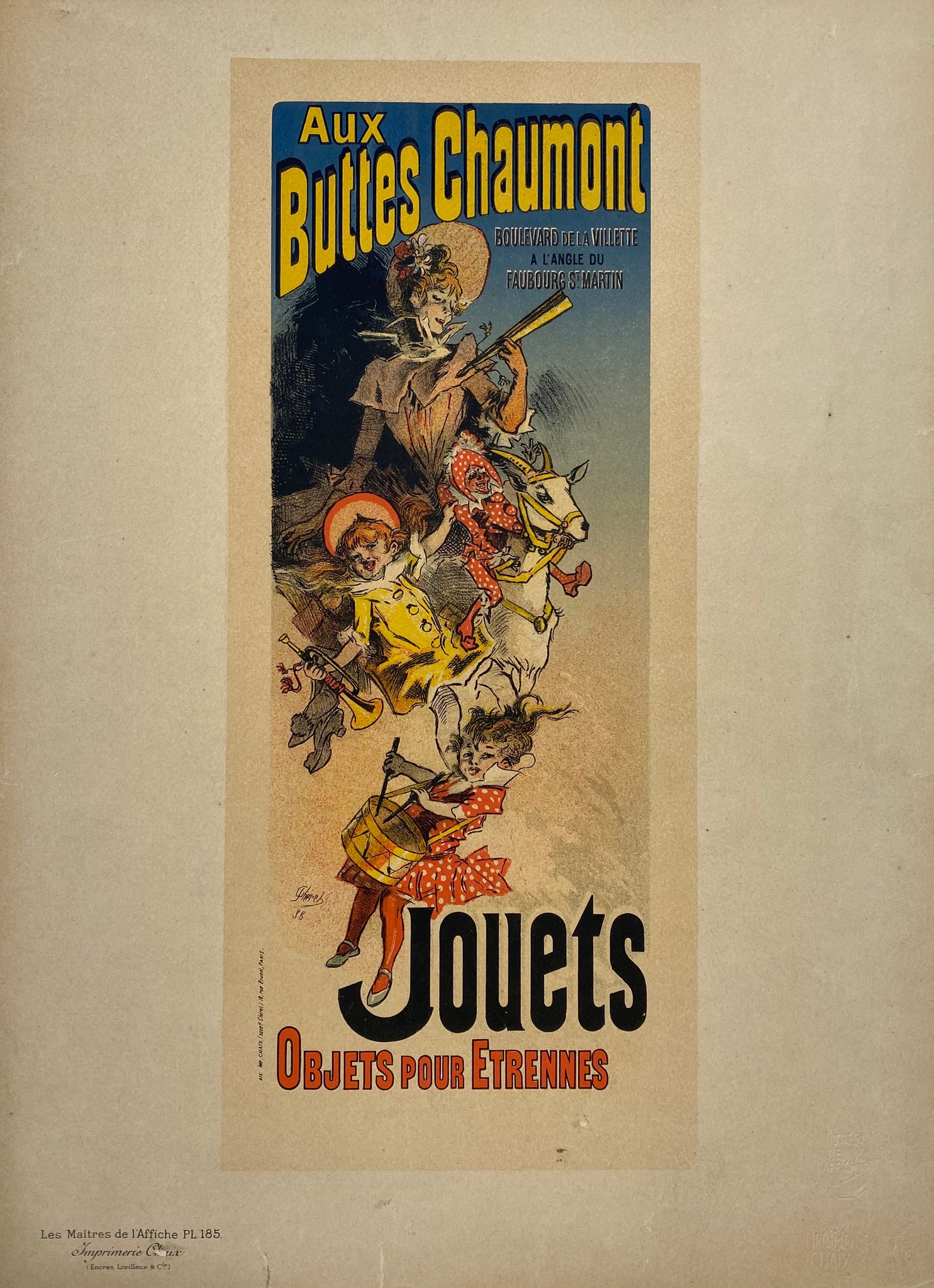 Maitre de l'affiche Planche 185- Jouets Aux Buttes Chaumont - Jules Cheret 1899