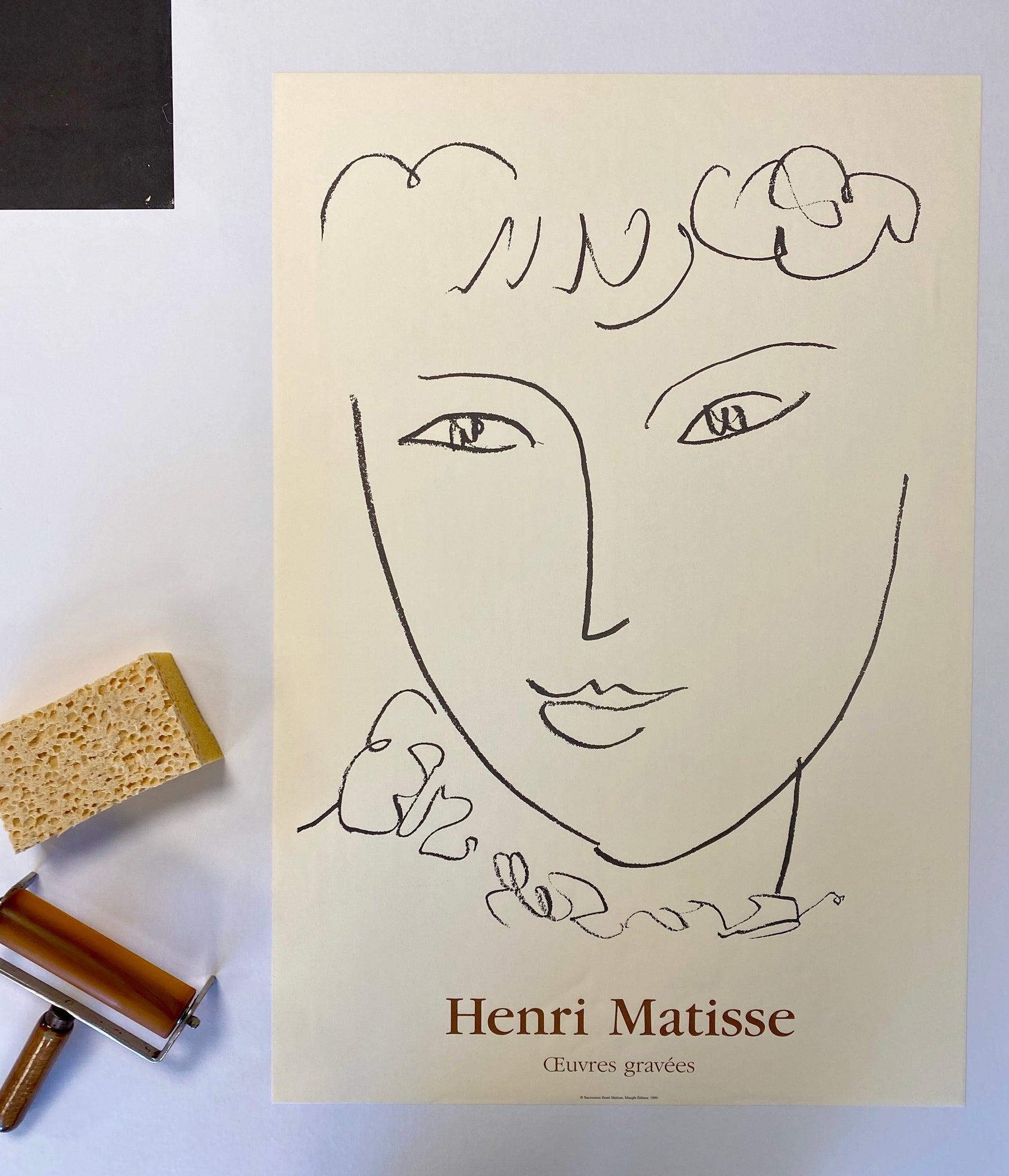 Affiche Ancienne d'Après Henri Matisse - Oeuvres gravées 1999 Portrait de la dame Pompadour par Henri Matisse Edition Maeght, 1999