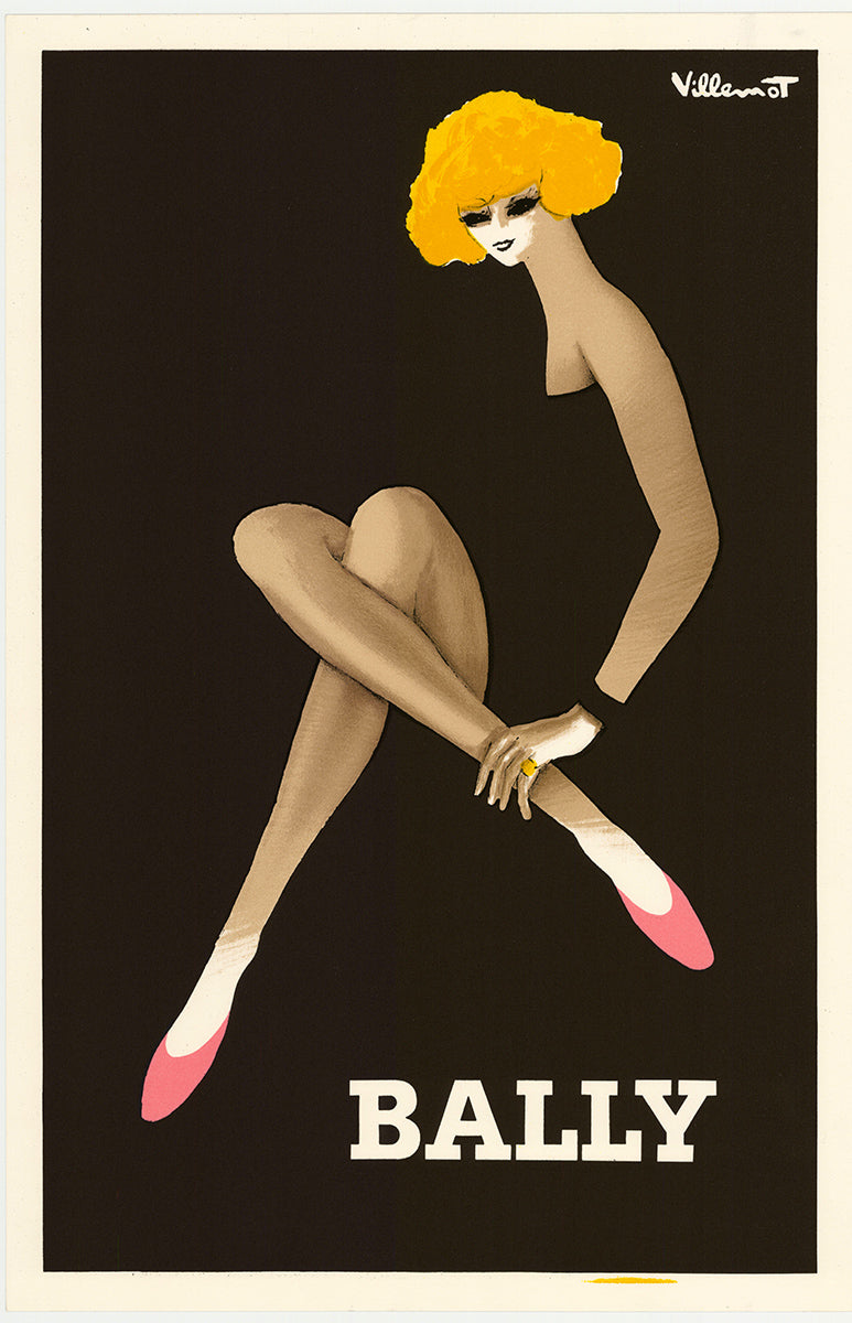 Affiche Originale Bally Blonde - Chaussures - Bernard Villemot 1978