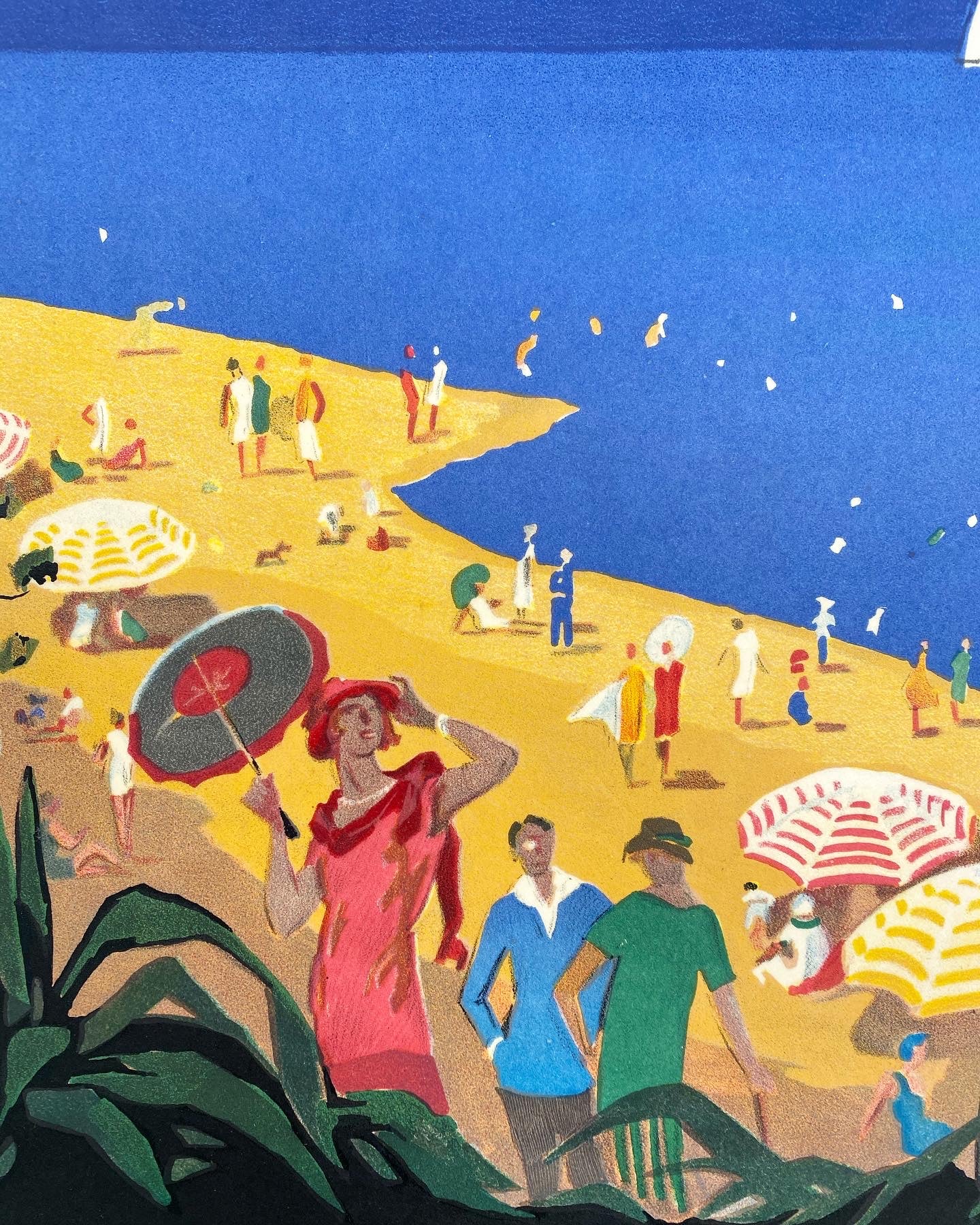 Affiche ancienne "Summer on the french Riviera by the Blue Train" 1927