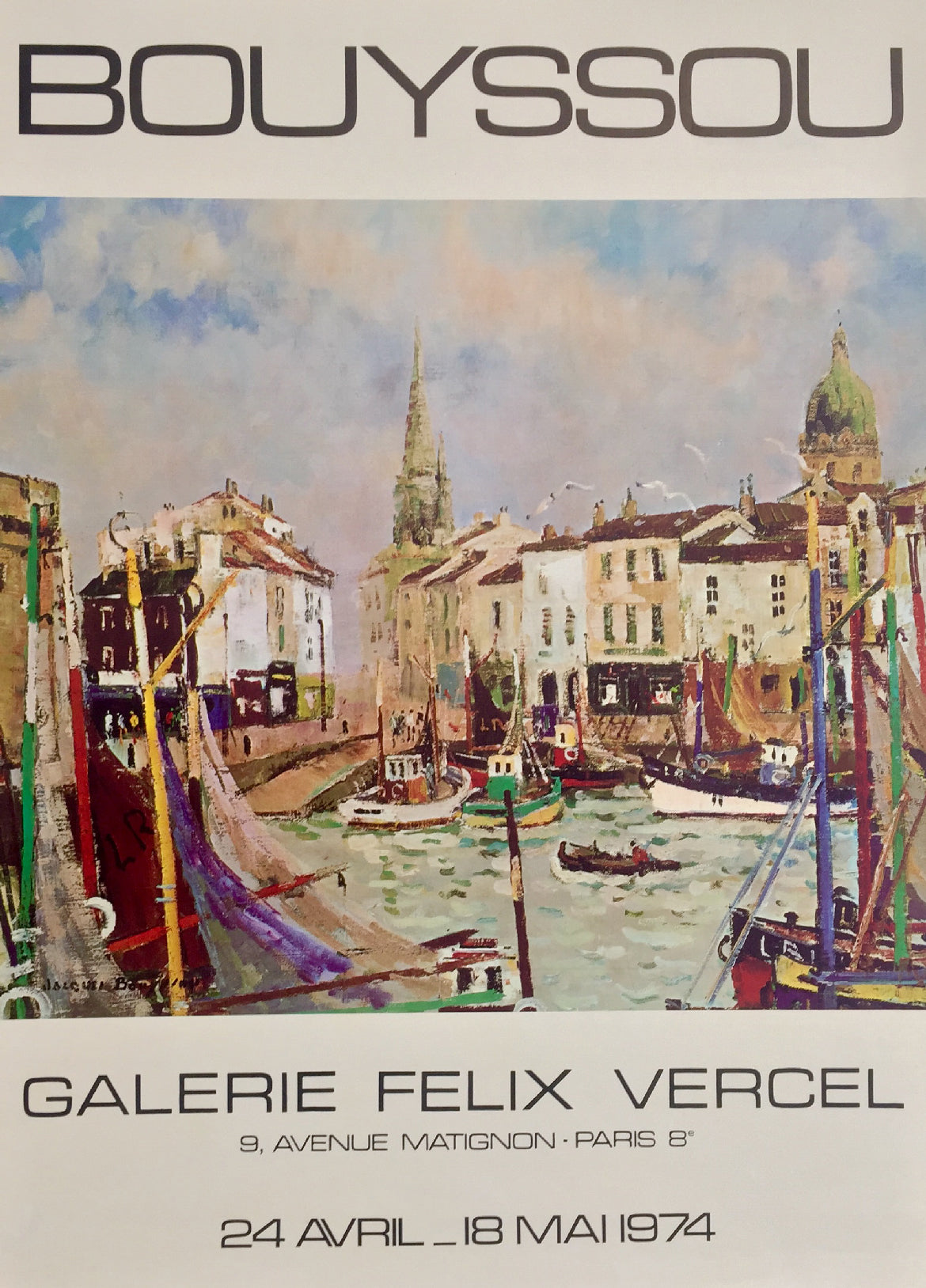 Affiche originale Galerie Félix Vercel Bouyssou, 1974