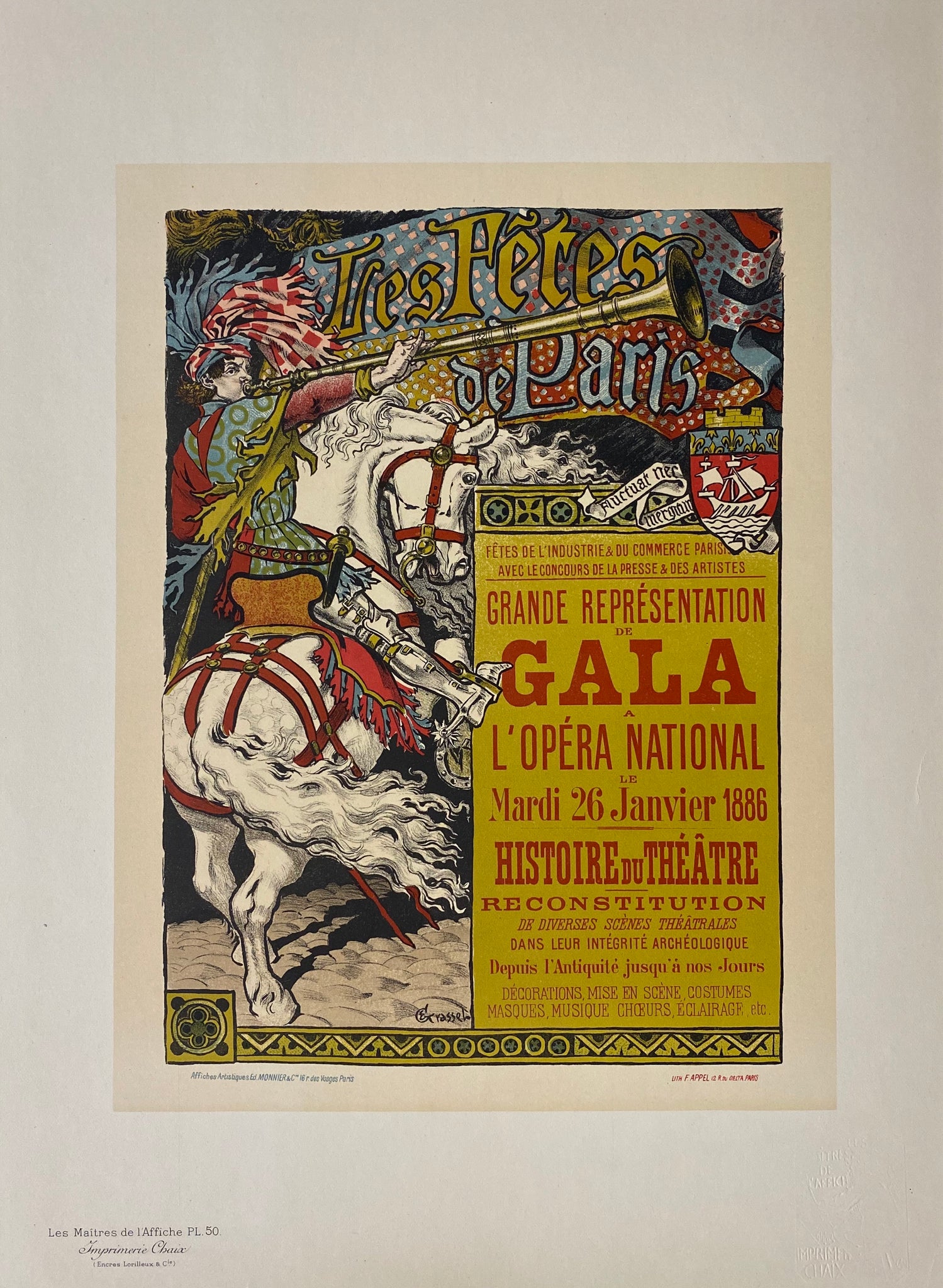 Maitre de l'affiche Planche 50 Les fêtes de Paris Eugène Grasset 1897