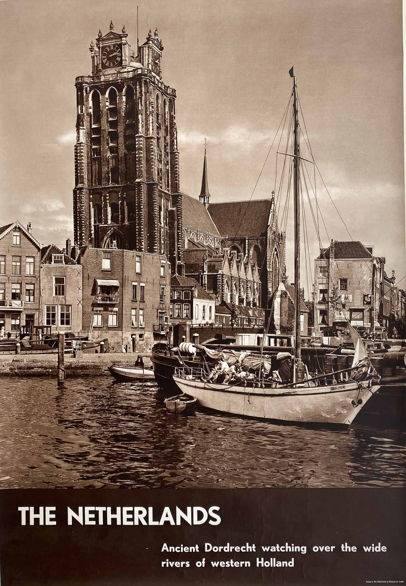 Affiches Tourisme Pays-bas - Ancienne Dordrecht 1956