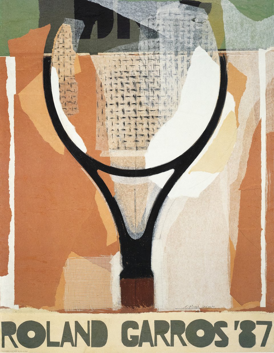 Affiche Originale Roland Garros  Par Gérard Titus Carmel, 1987