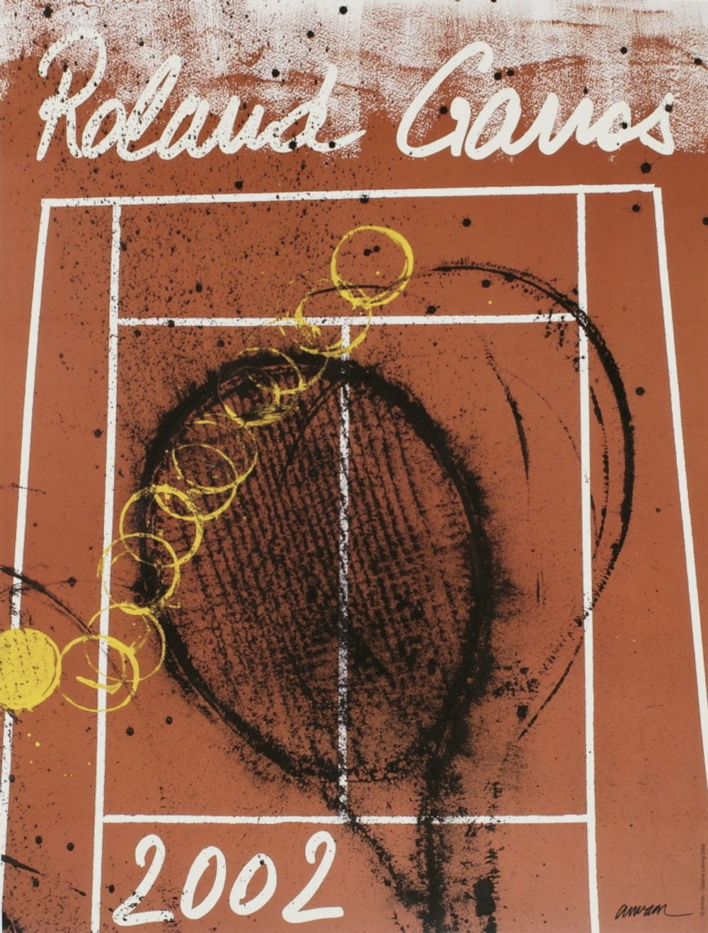 Art Sportif Arman édition Limitée Affiche Officielle Roland Garros 2002 Art Sportif Arman édition Limitée Affiche Officielle Roland Garros 2002
