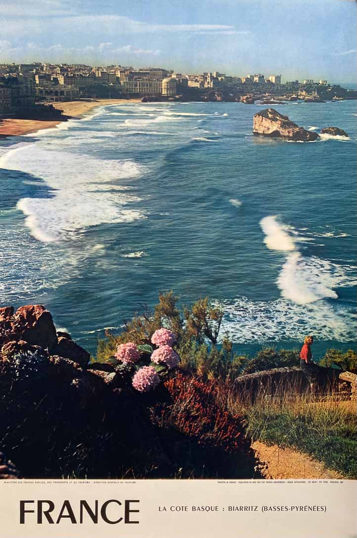 Affiche Tourisme France - La cote Basque - Biarritz 1956