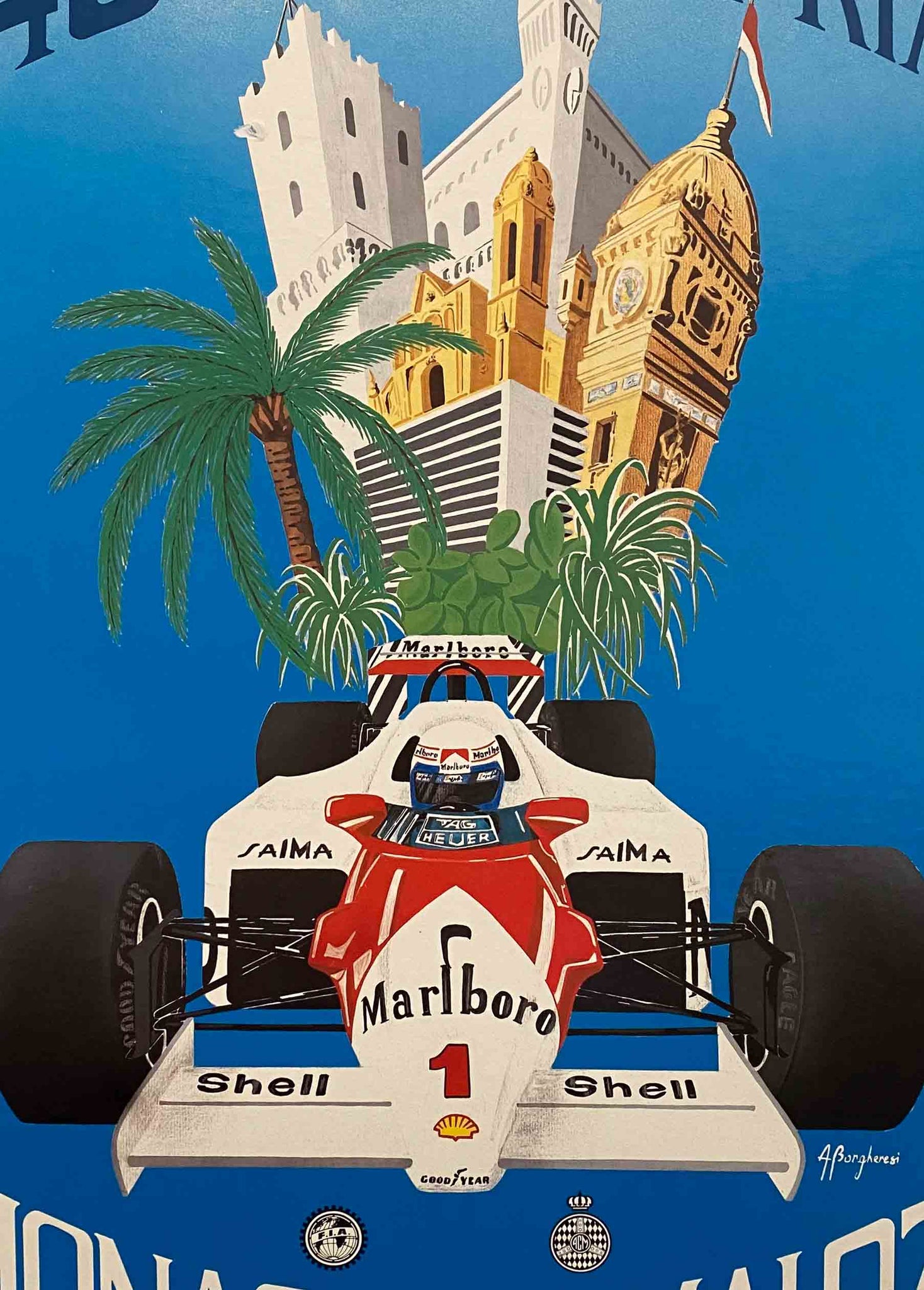 Affiche Collection 45eme Grand Prix de Monaco - A. Borgheresi 1987