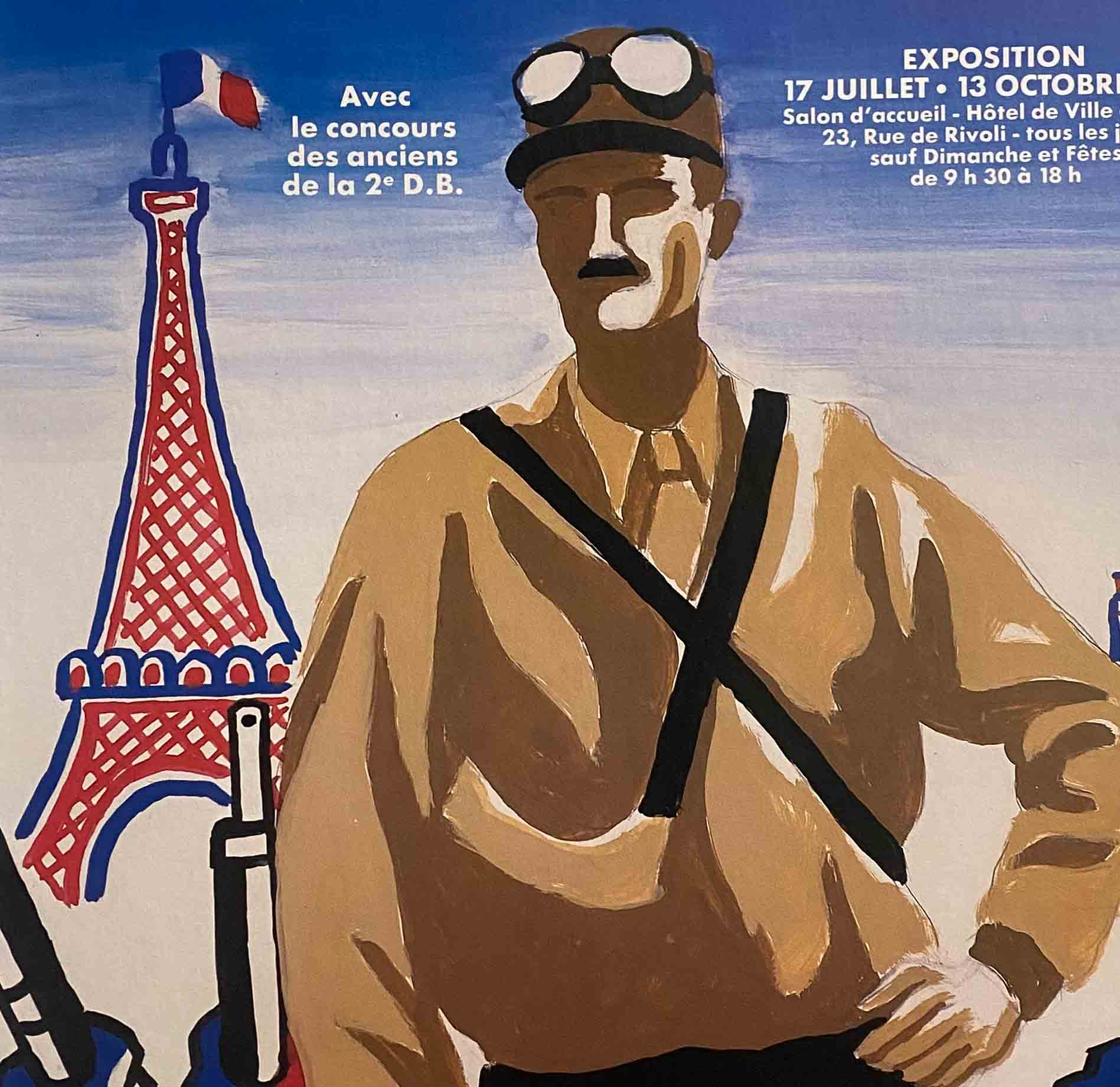 Affiche Originale Leclerc et la Libération de Paris - Villemot 1984