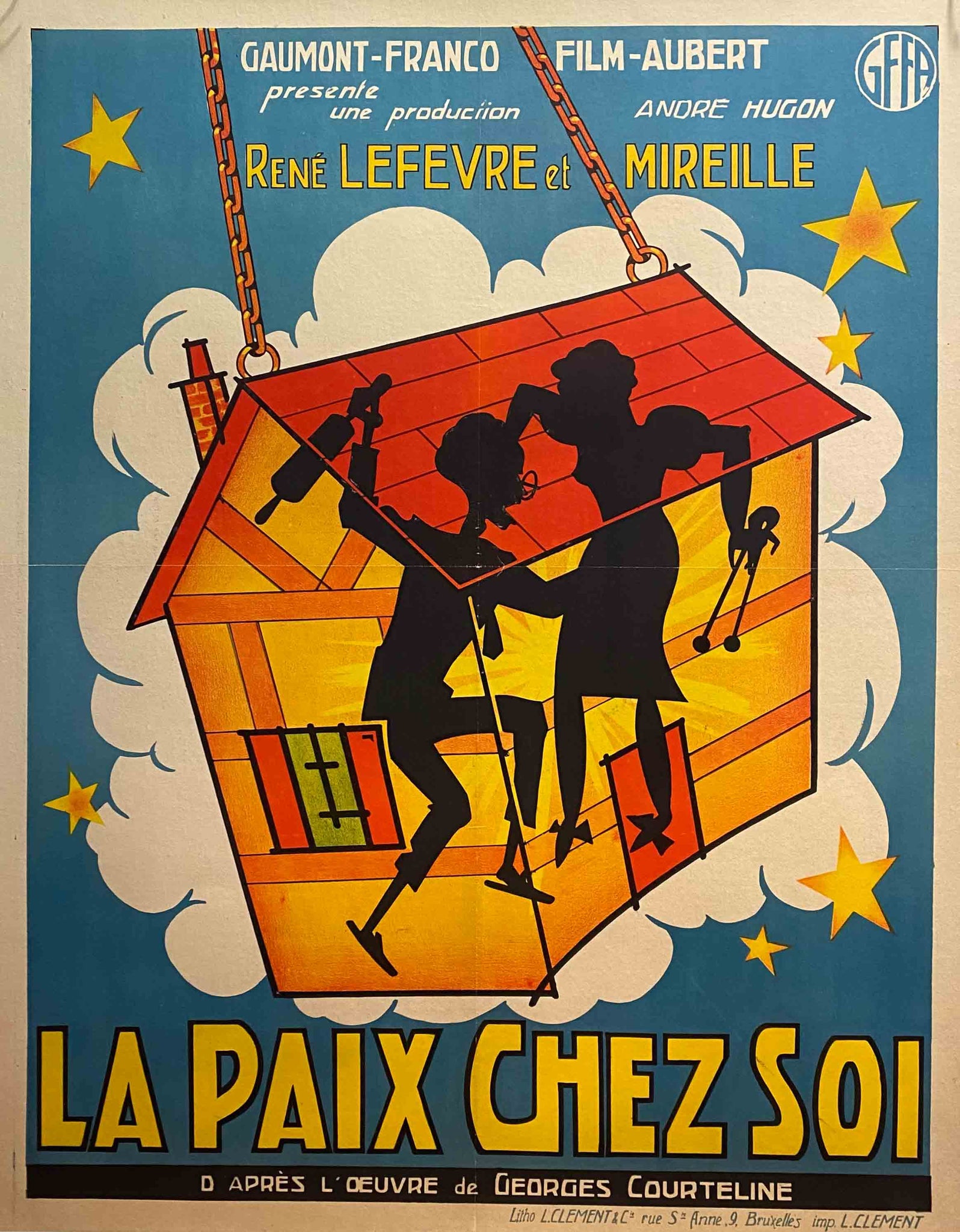 Affiche Ancienne Cinéma - La Paix Chez Soi - André Hugon 1933