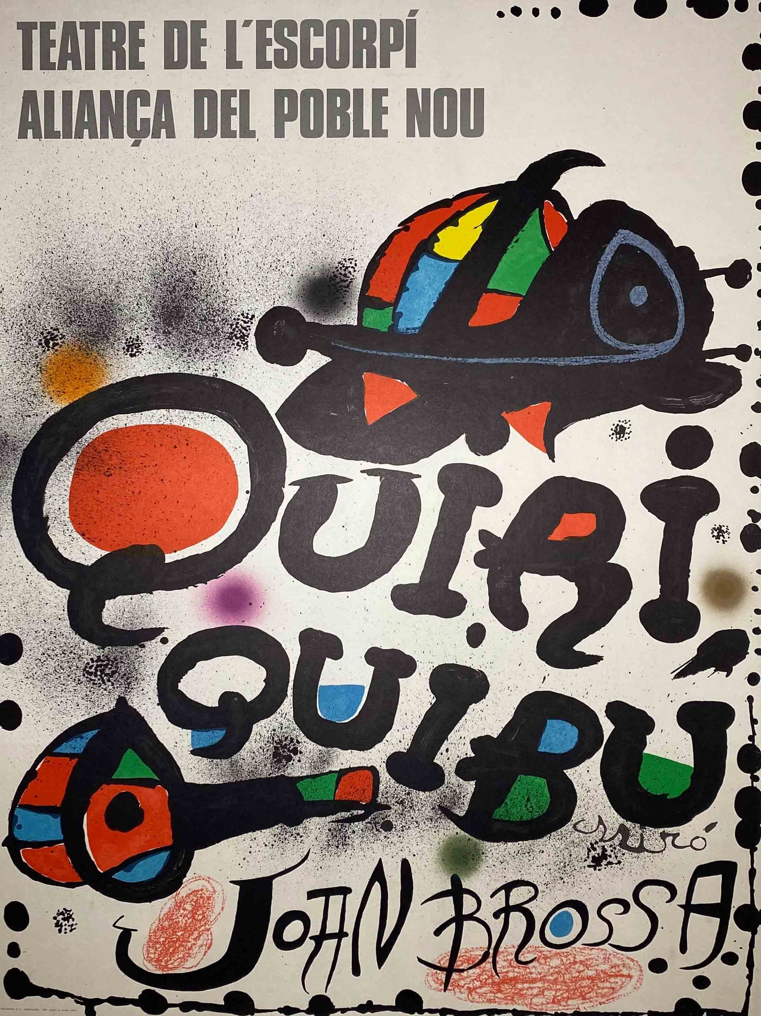 Affiche Originale Quiri Quibu John Brossa 1976 - Joan Miró