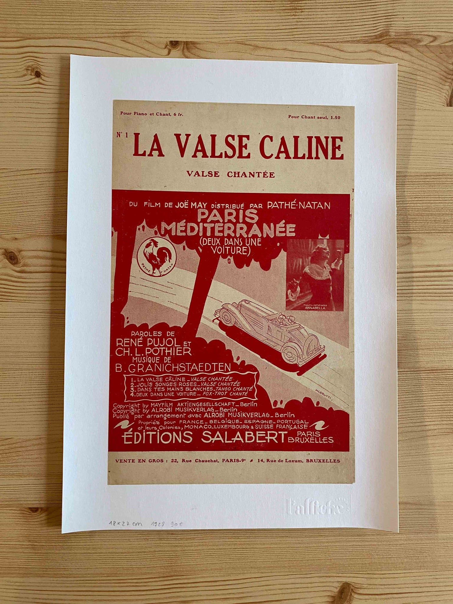 Affiche Ancienne la Valse Caline - H.cerutti 1928