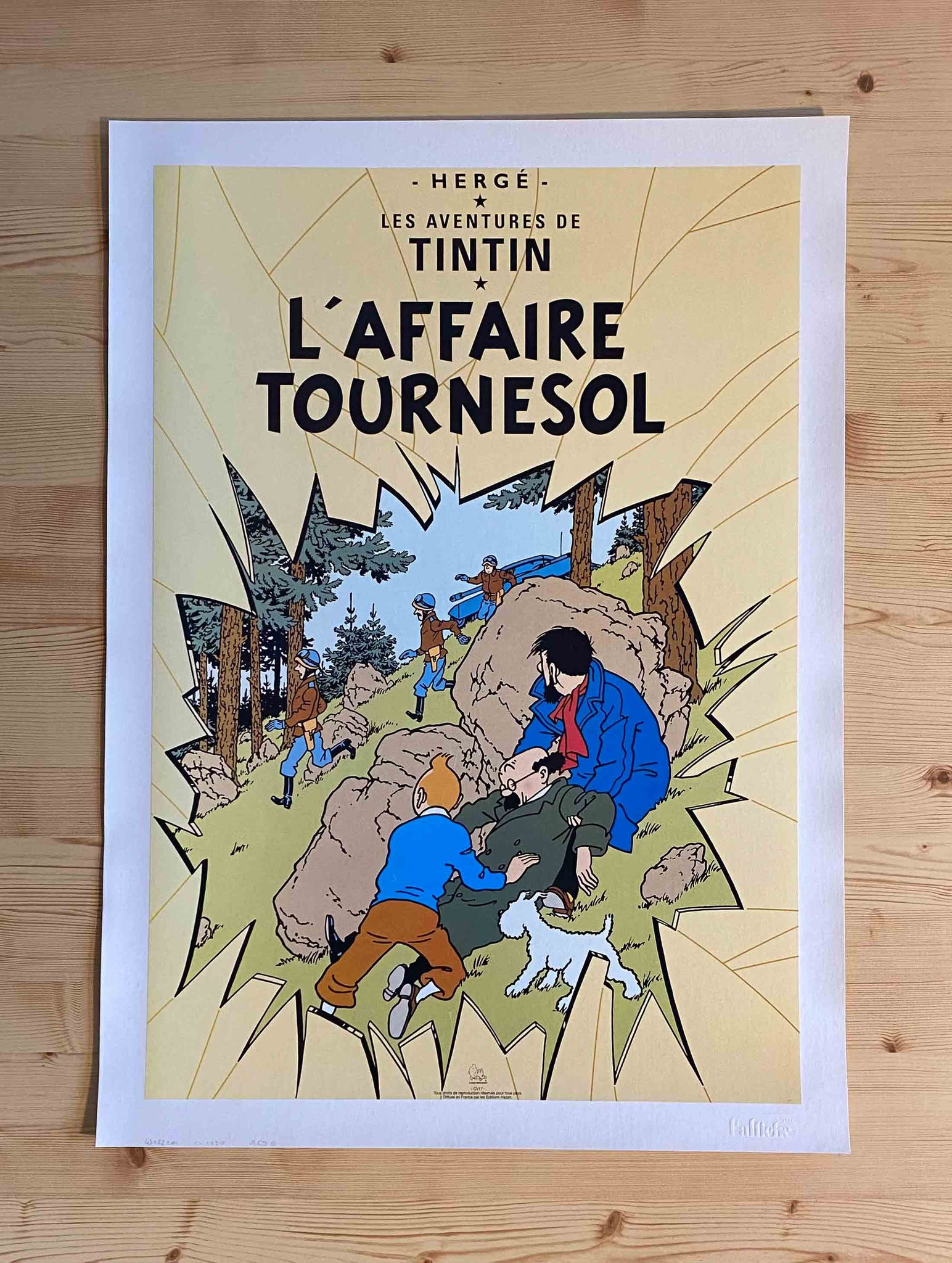 Affiche Tintin L'affaire Tournesol - Hergé 1956