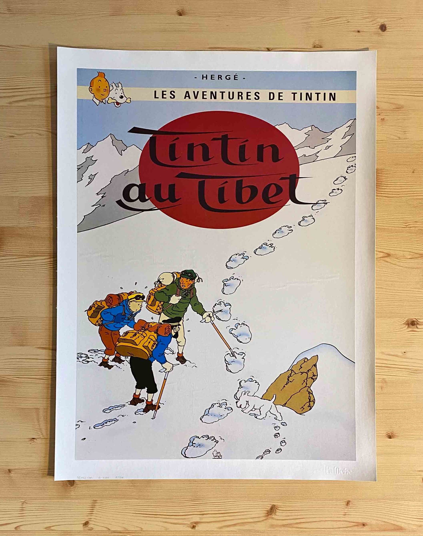 Affiche Tintin au Tibet - Hergé 1960