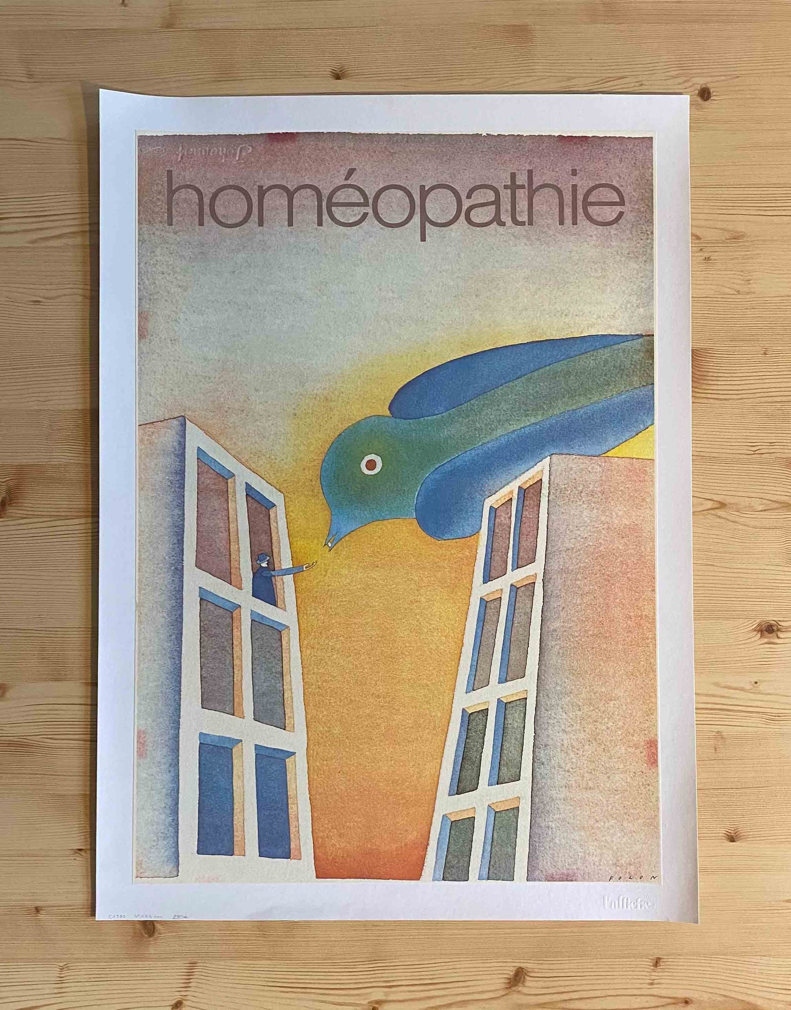 Affiche Originale Homéopathie - Folon c.1980