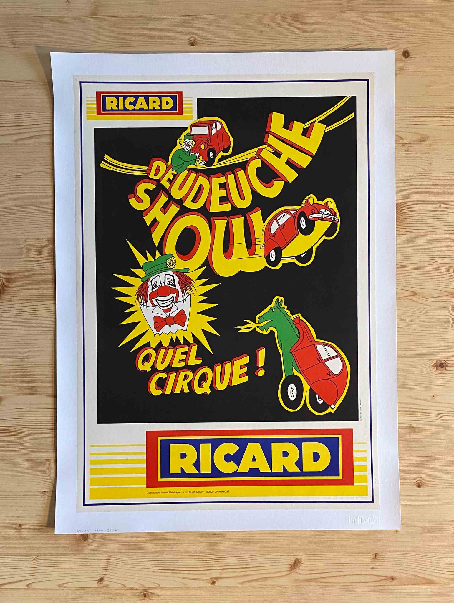 Affiche Originale Ricard Deudeuche Show Quel Cirque! - Anonyme 1960