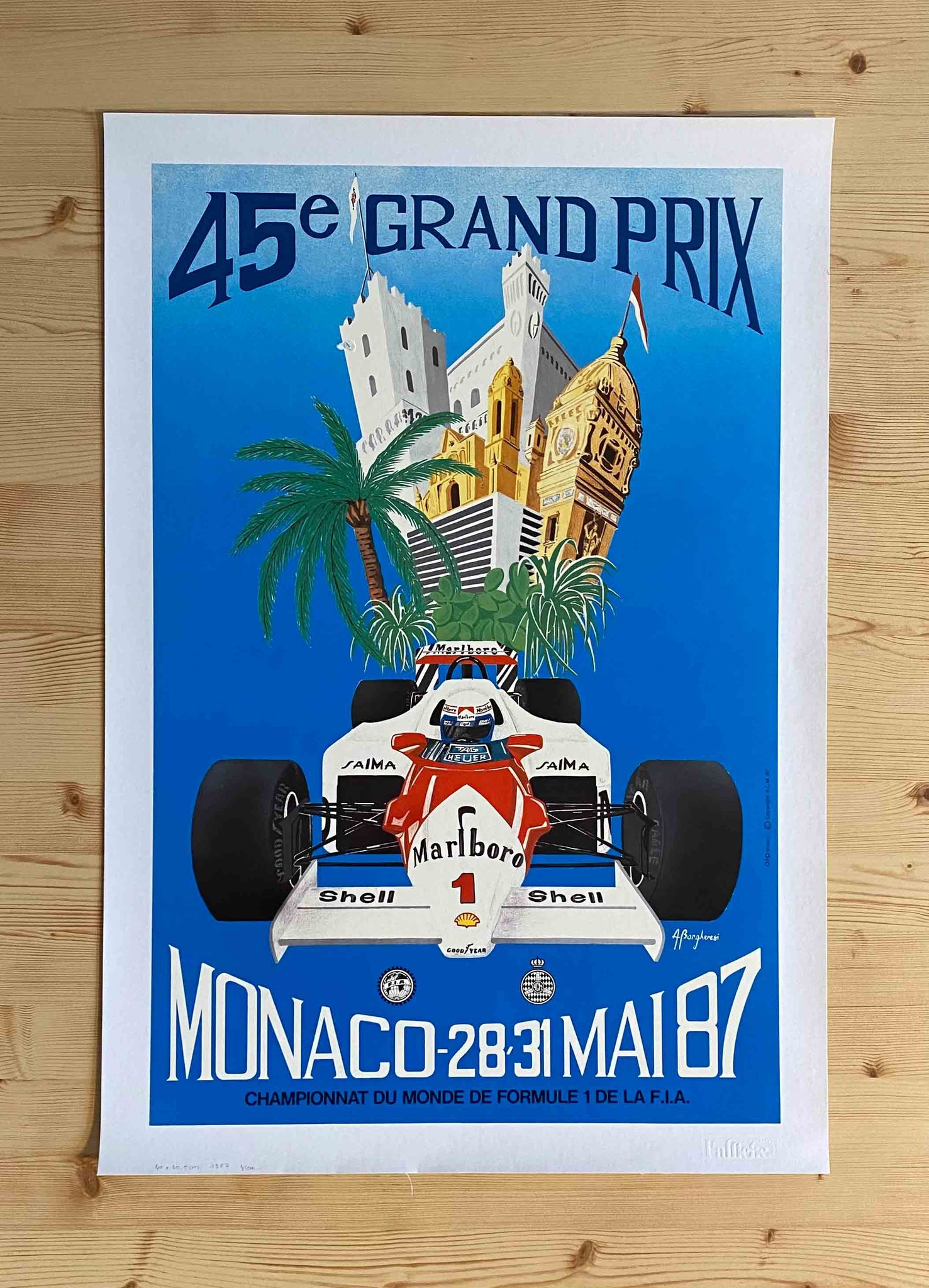 Affiche Collection 45eme Grand Prix de Monaco - A. Borgheresi 1987