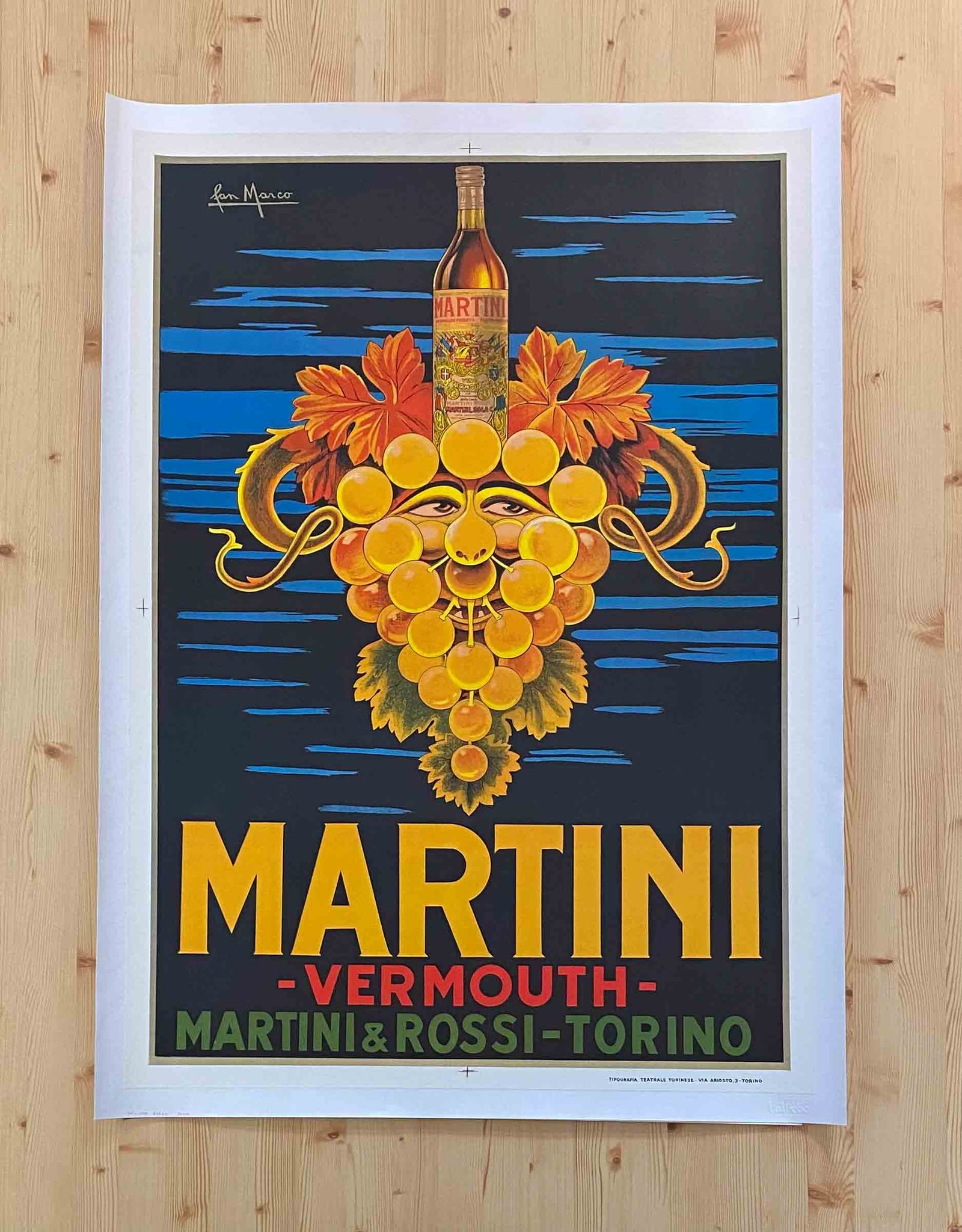 Affiche Vintage Publicité Boisson Apéritif Martini Vermouth - San Marco 1960