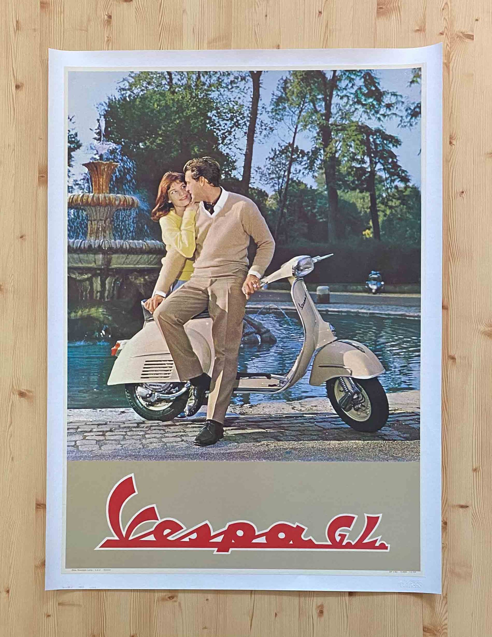 Affiche Originale Vespa GL - Anonyme 1963