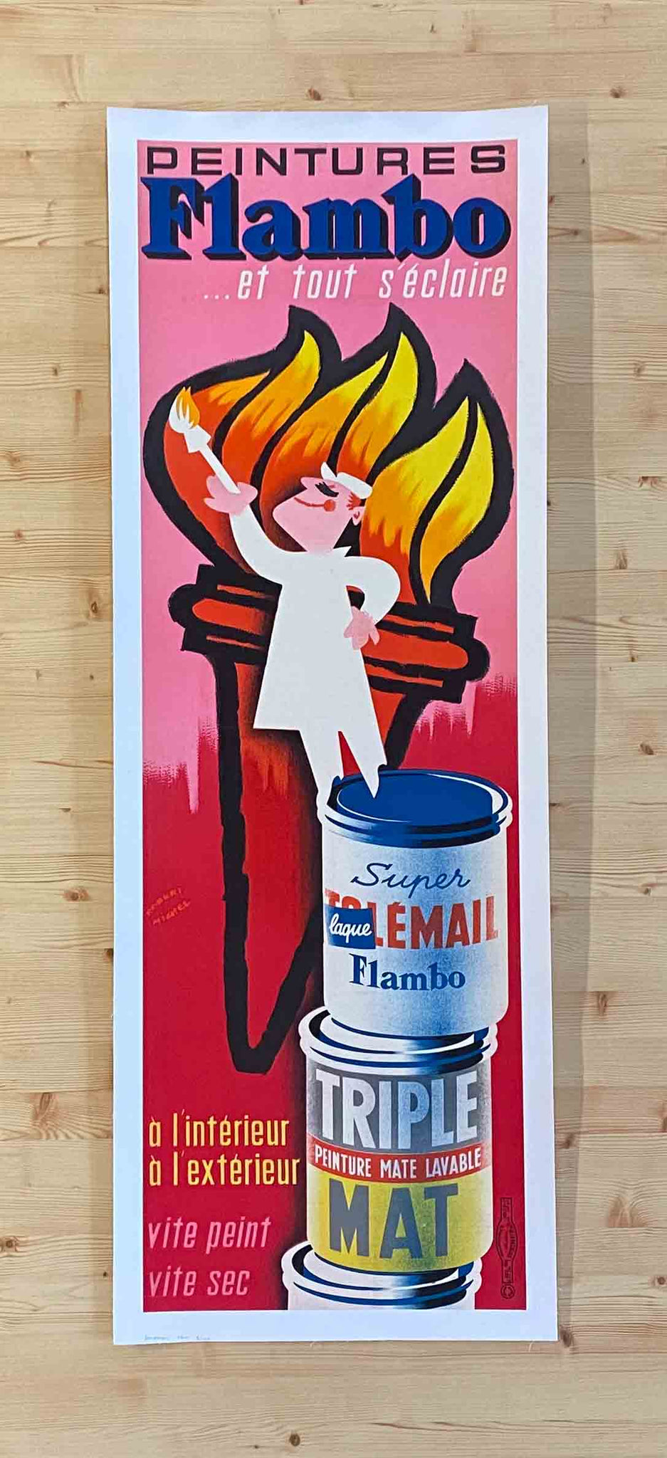 Affiche Originale Peinture Flambo - Michel Robert 1960