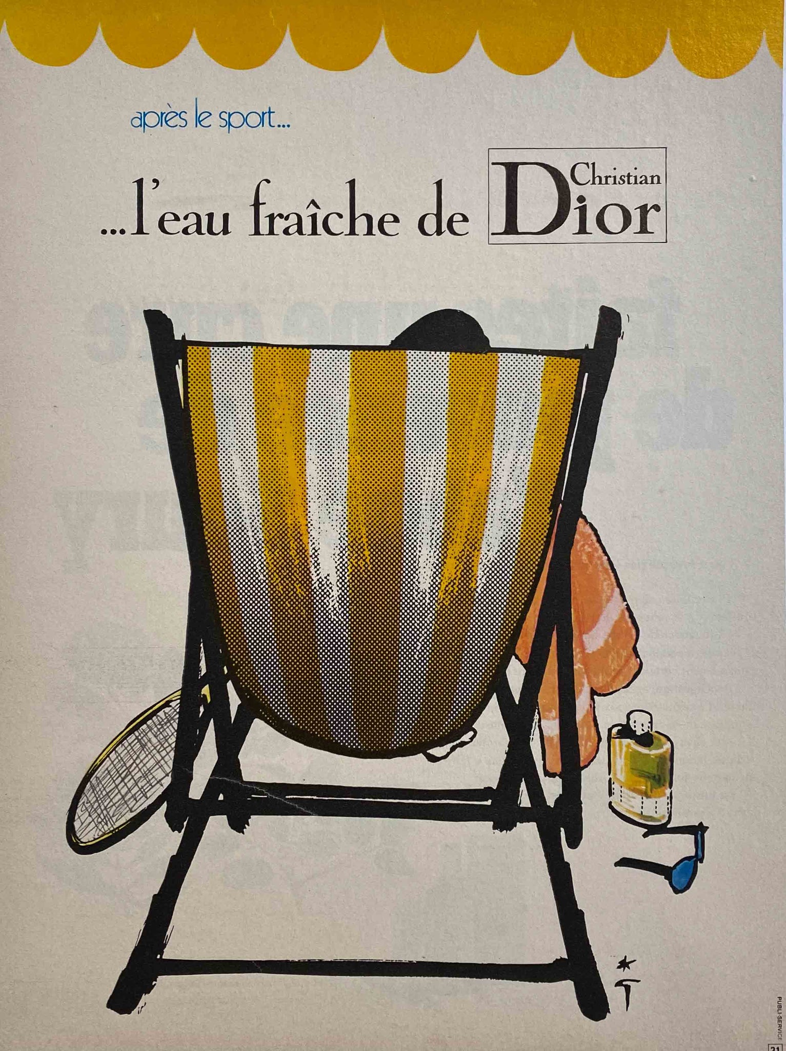 Affiche Ancienne Originale l'Eau Fraîche de Christian Dior - René Gruau