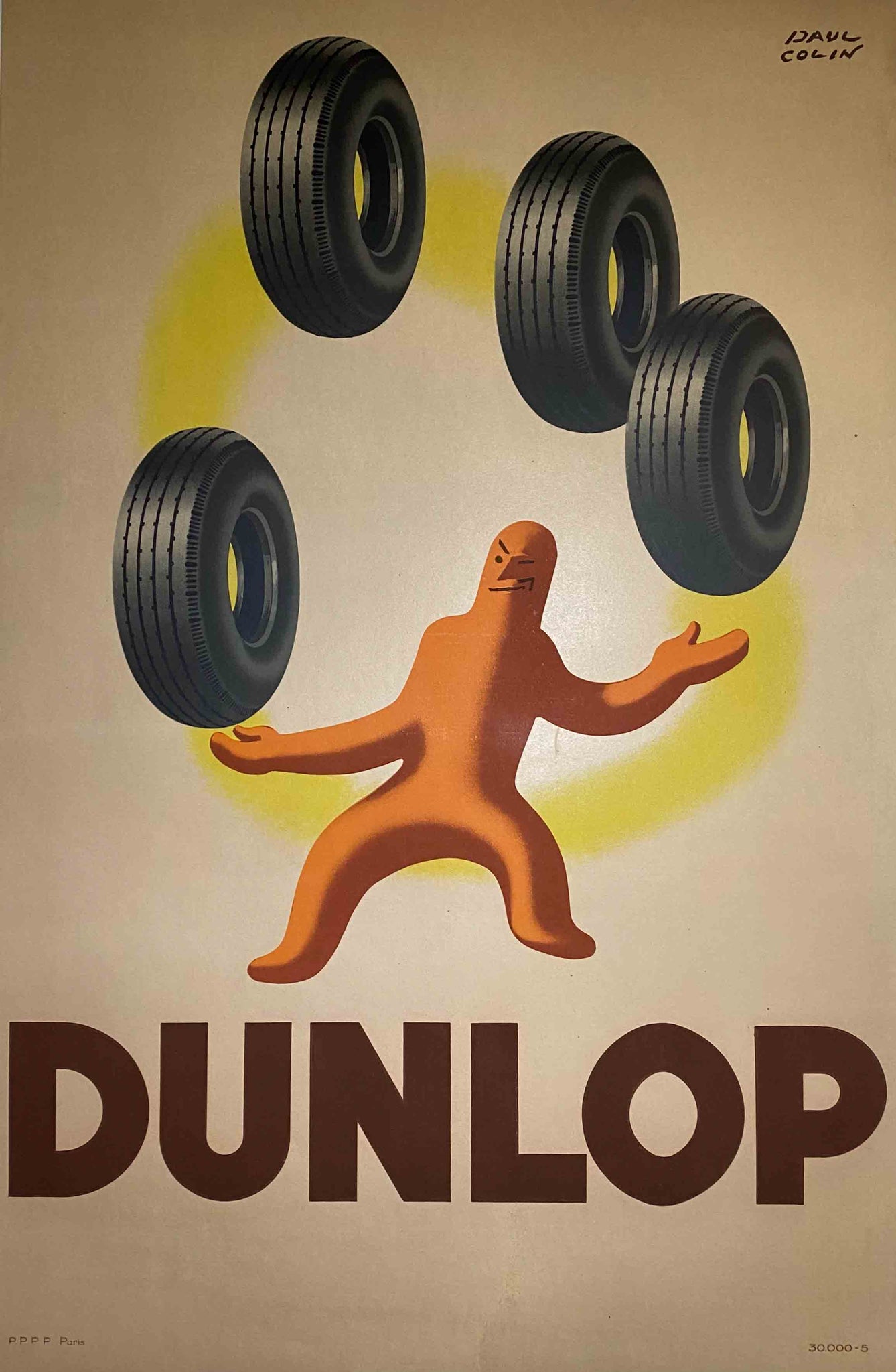 Affiche Ancienne Dunlop - Paul Colin 1947