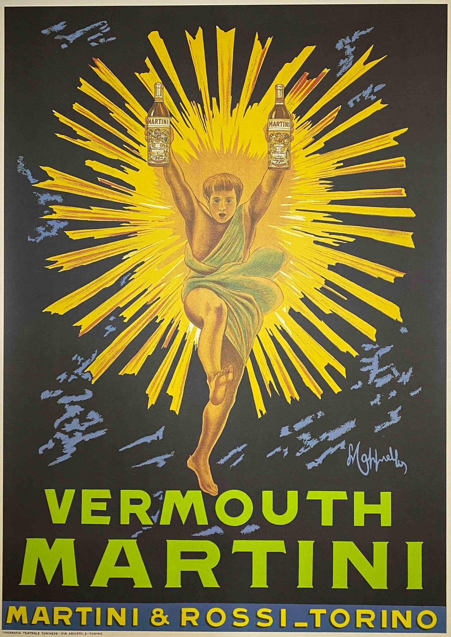 Affiche Originale Vermouth Martini - Leonetto Cappiello 1956