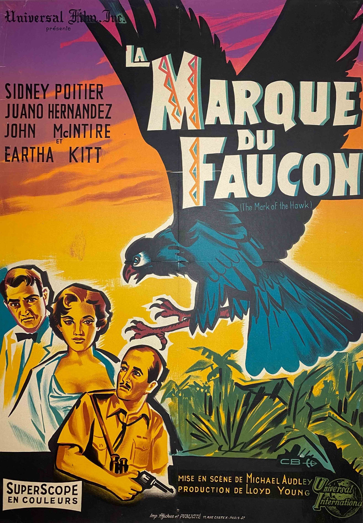 Affiche Cinéma Originale la Marque du Faucon 1958