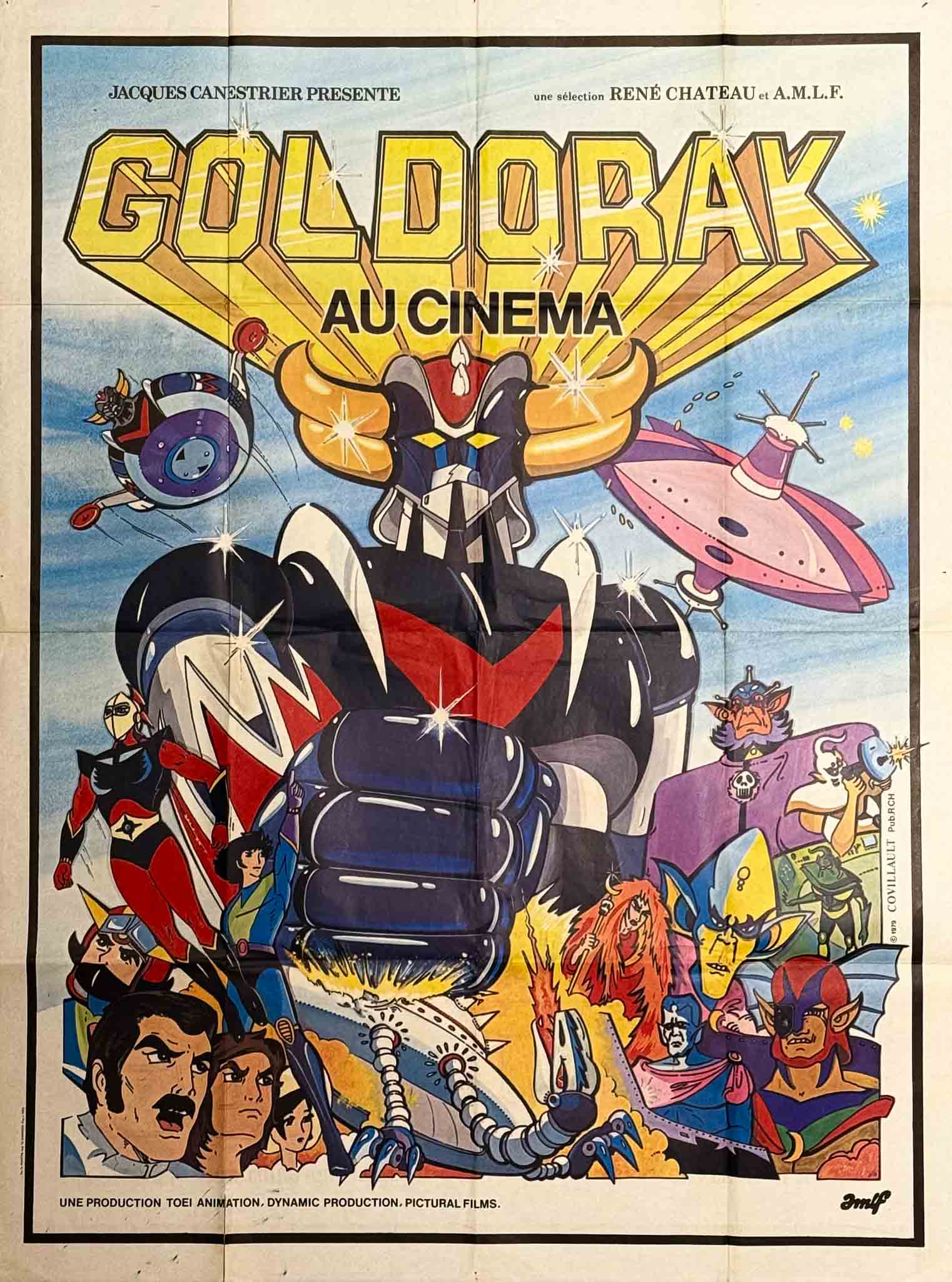 Affiche de Goldorak au Cinéma (1979), une production Toei Animation et Dynamic Production, imprimée par AMLF en offset.