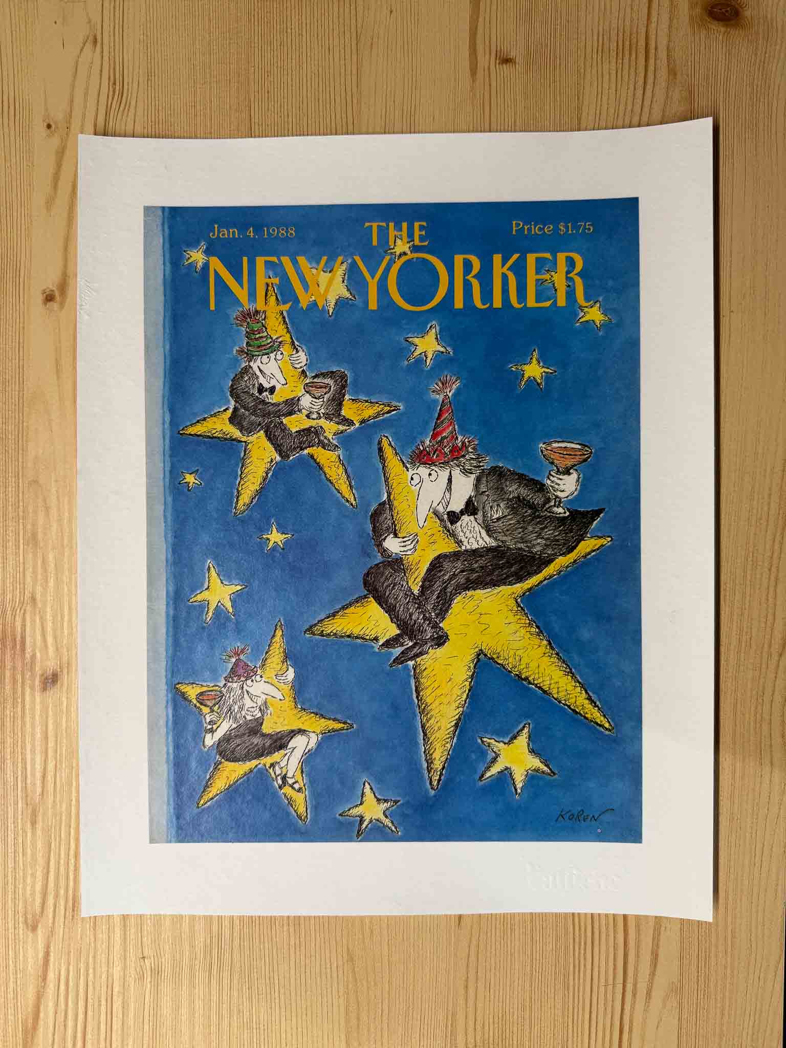 Couverture The New Yorker - 4 Janvier 1988 par Koren