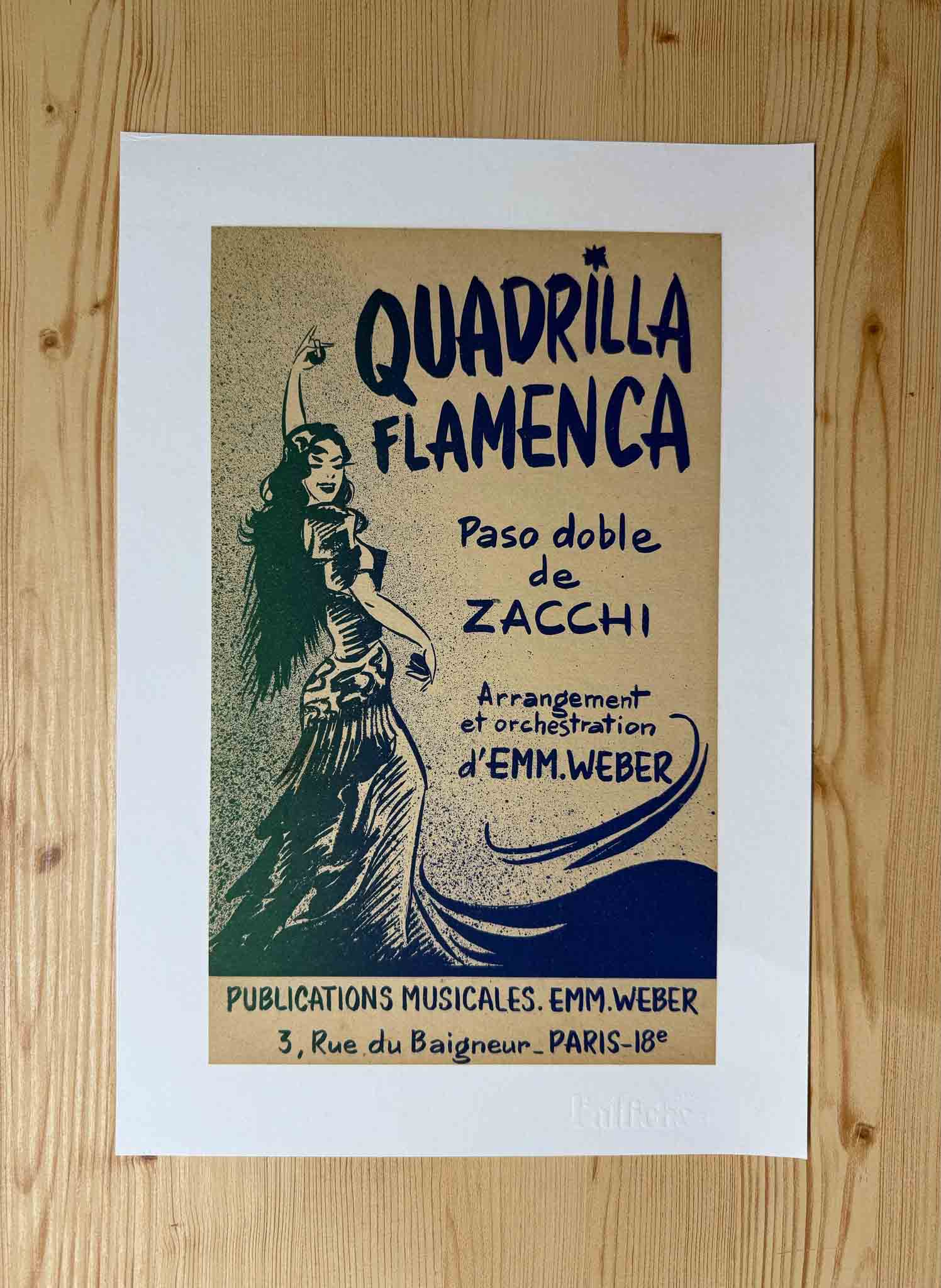 Affiche Quadrilla Flamenca - Paso Doble de Zacchi, Arrangement d'Emm. Weber